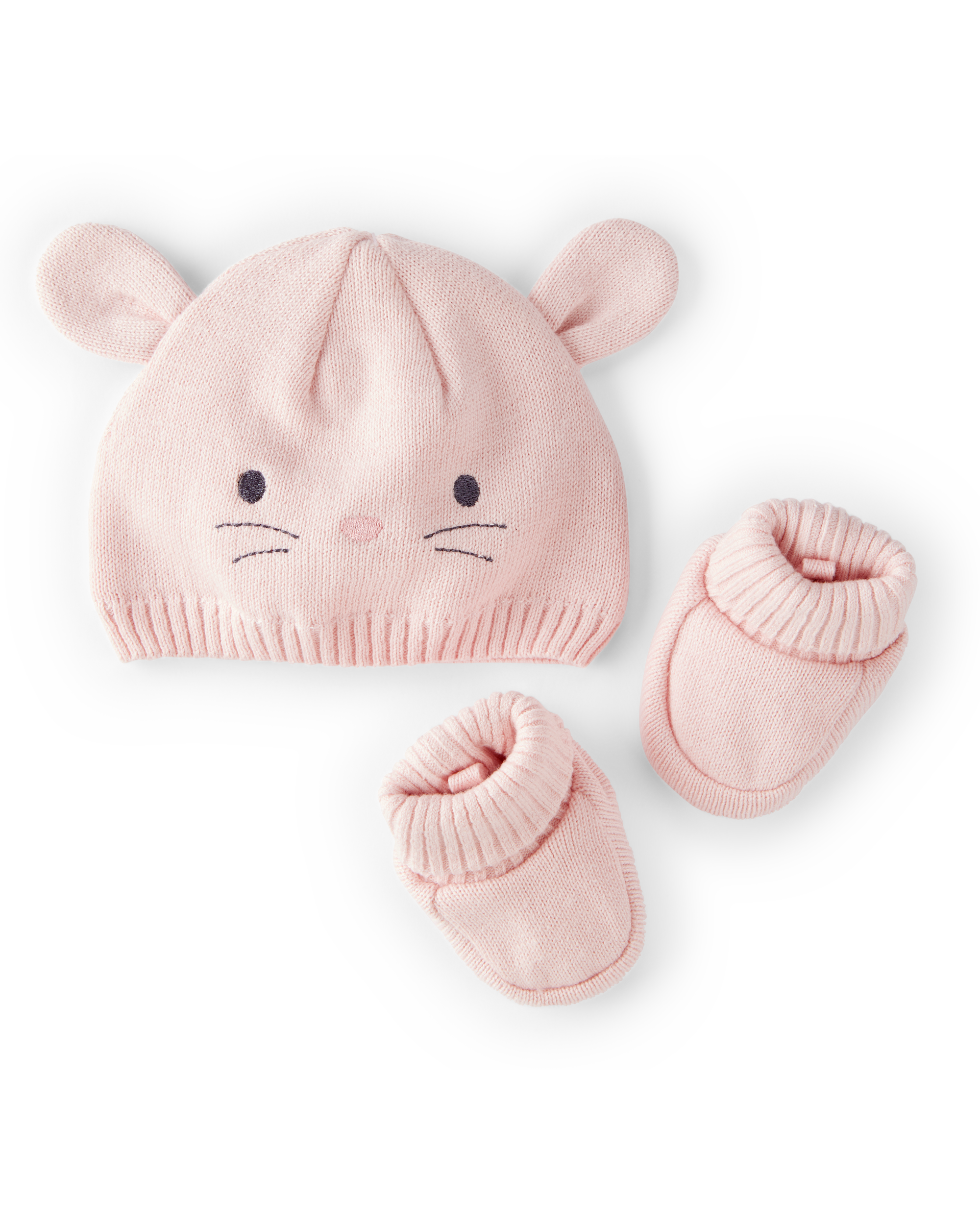 Baby 2-Pack Bunny Crochet Booties and Hat