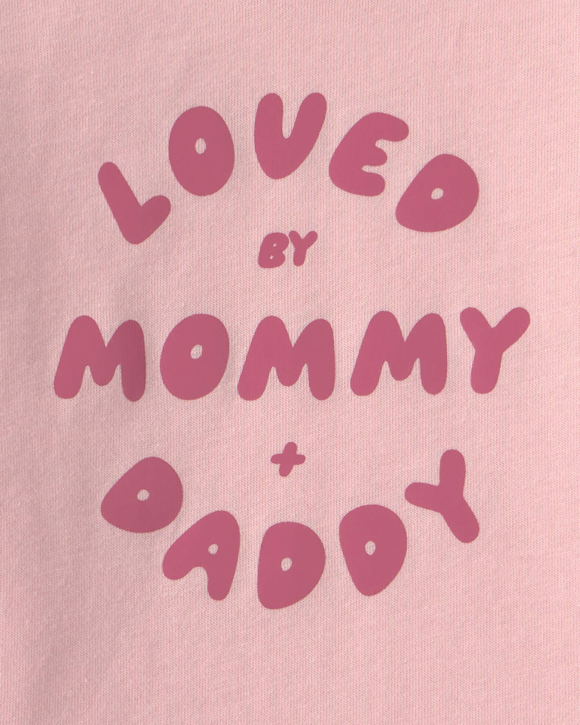 Baby Girl 'Loved By Mommy & Daddy' Long-Sleeve Graphic Bodysuit - Pink