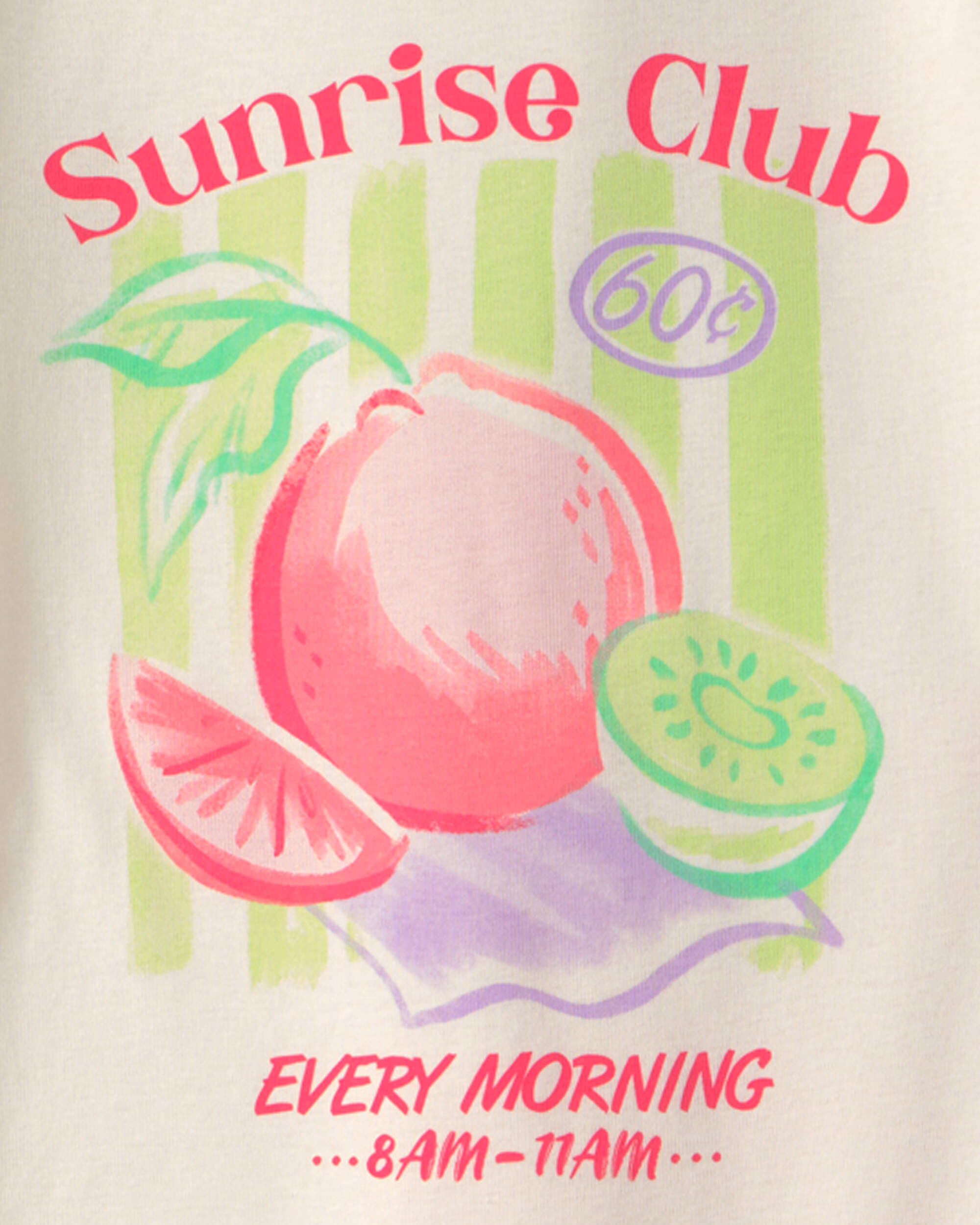 Girls Sunrise Club' Fruit 100% Cotton 4-Piece Pyjama Set
