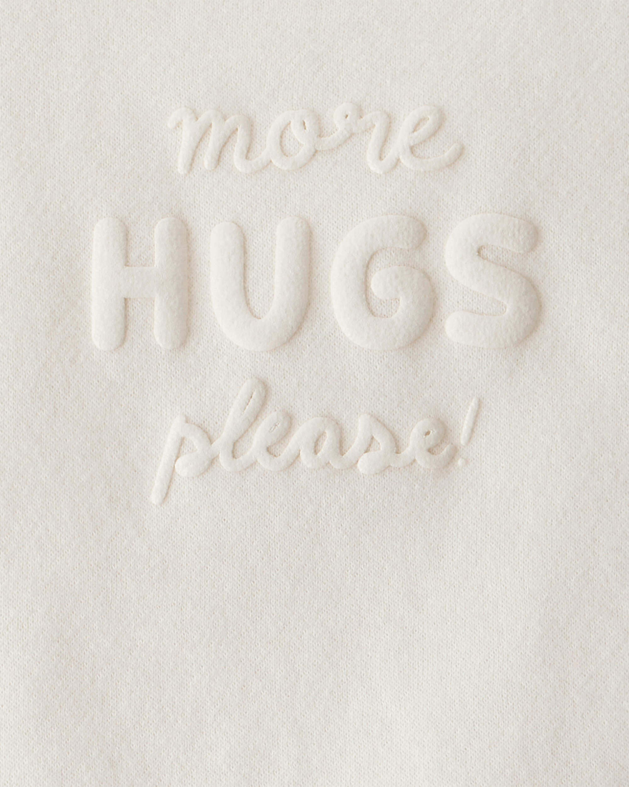 Baby Girl Hugs Fleece Pullover Sweatshirt - Cream