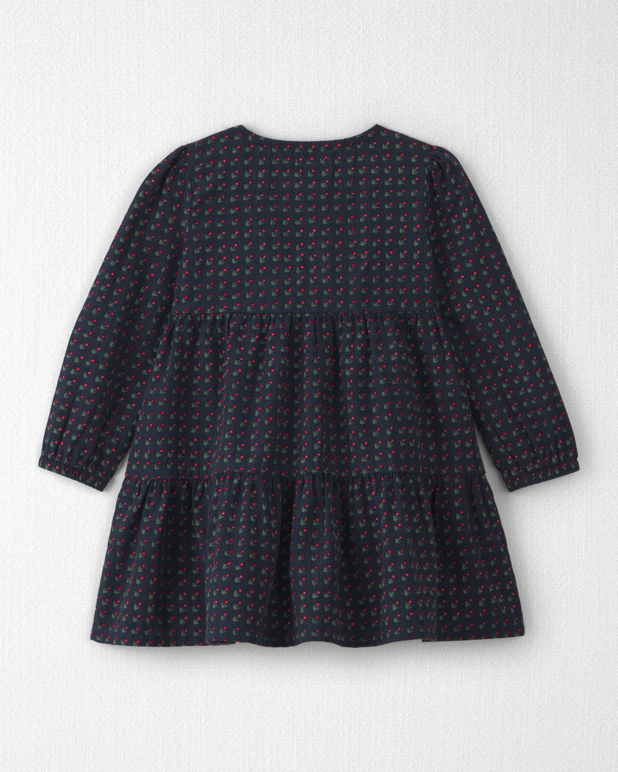 Toddler Girl Organic Cotton Dobby Dress Navy Floral