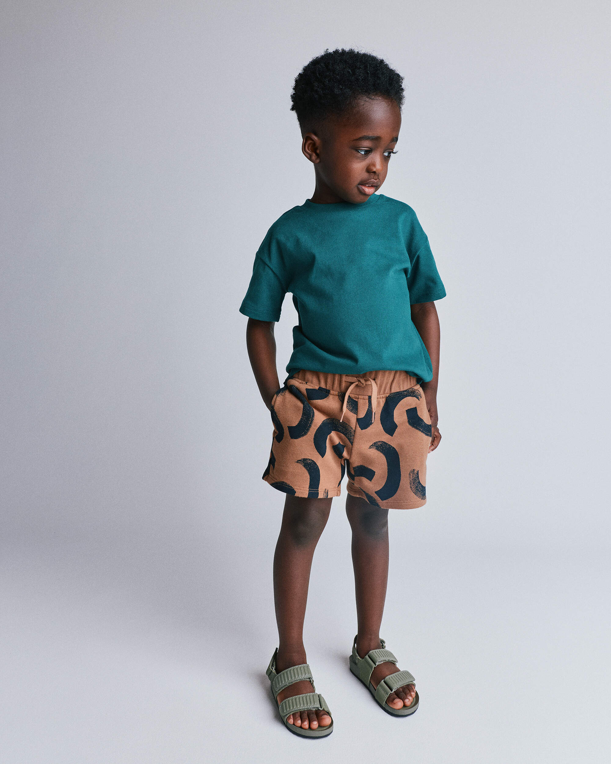 Toddler City Park™ Short Abstract Print - Brown