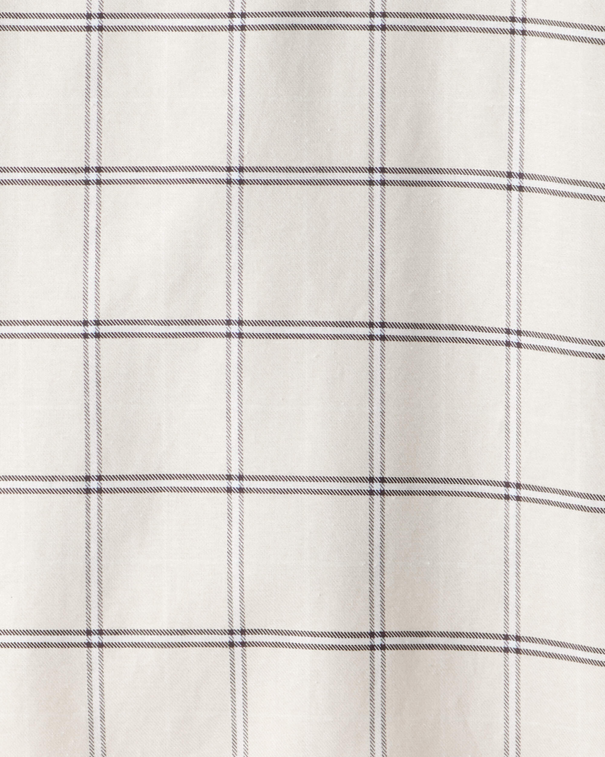 Girls 2-Piece Plaid Long-Sleeve Dress Set - White