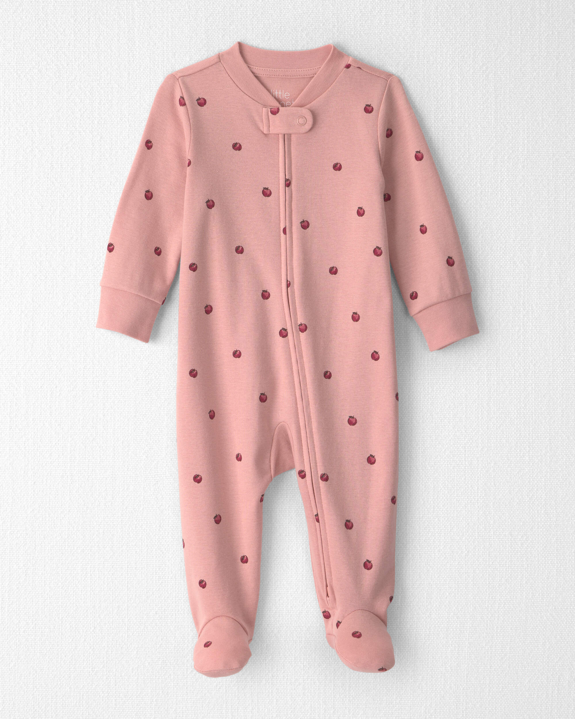 Baby Girl Organic Cotton Sleepers Apples