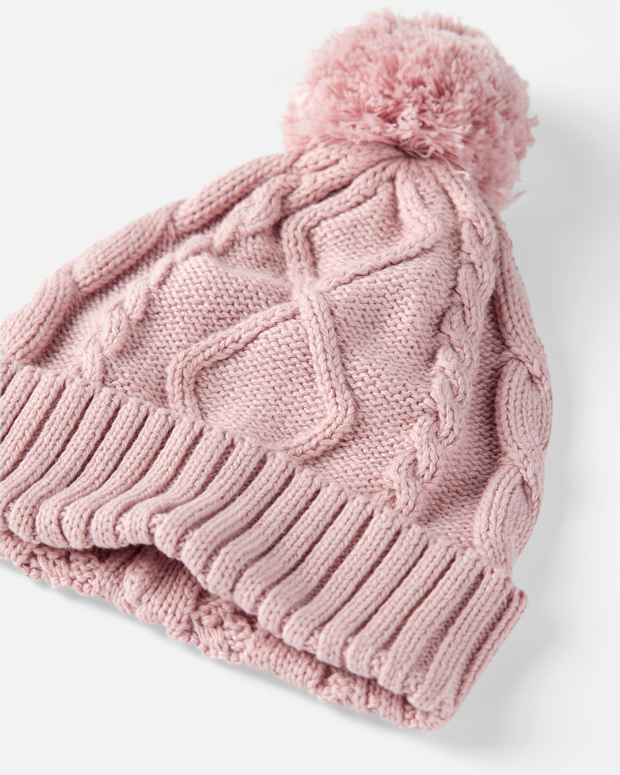 Baby Girl Organic Cotton Cable Knit Hat