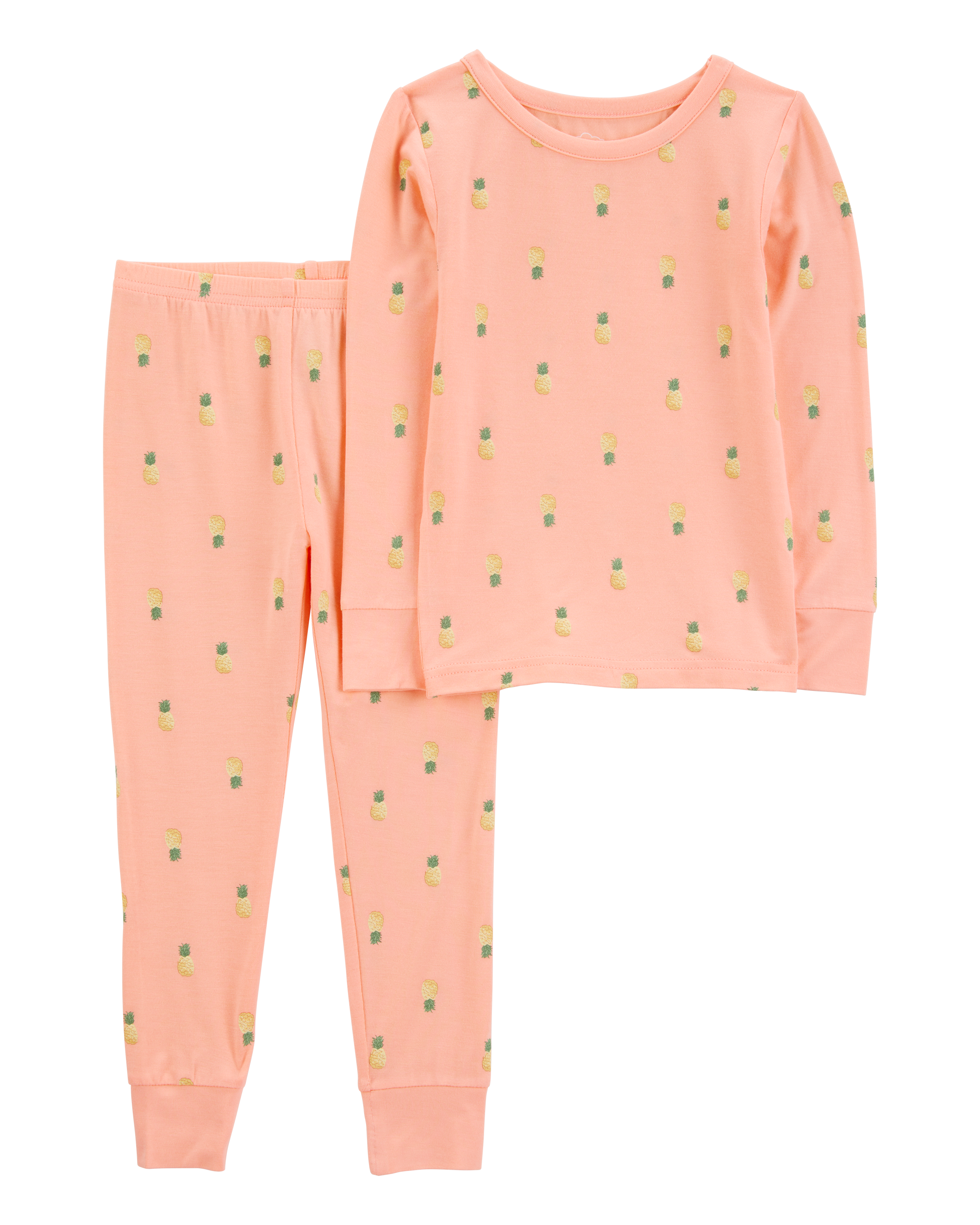 Toddler Girl Pineapple Print PurelySoft 2-Piece Pyjamas - Coral