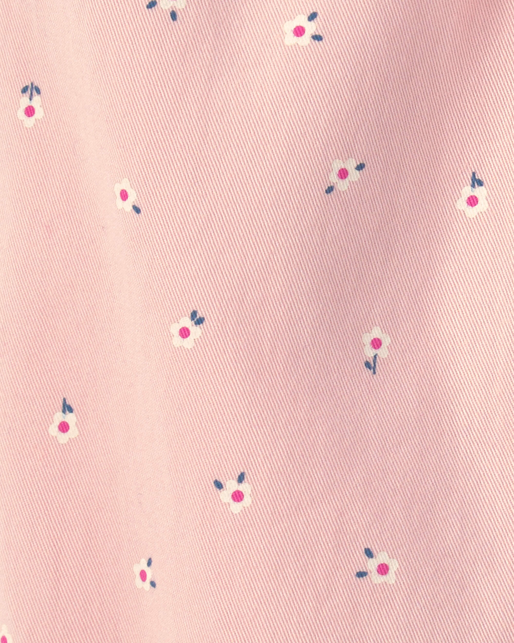 Toddler Girl Floral Twill Pull-On Pants - Pink