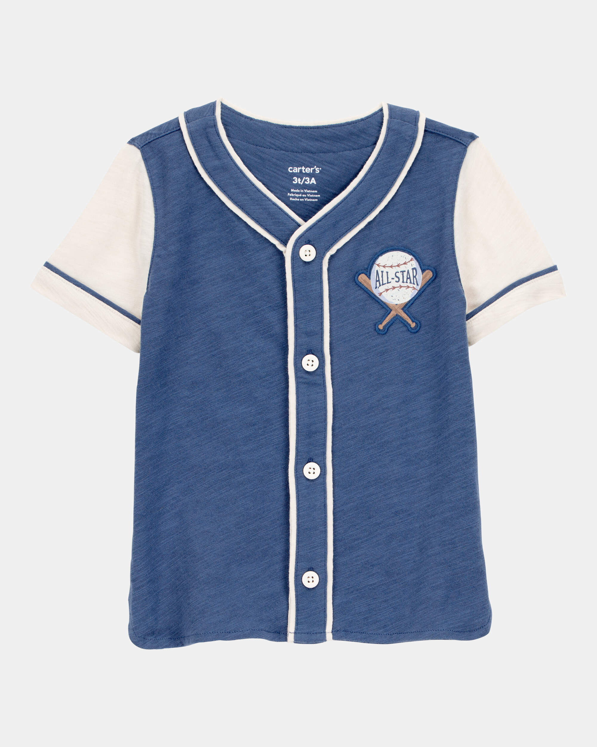 Toddler All-Star Baseball Button-Down Vintage Tee