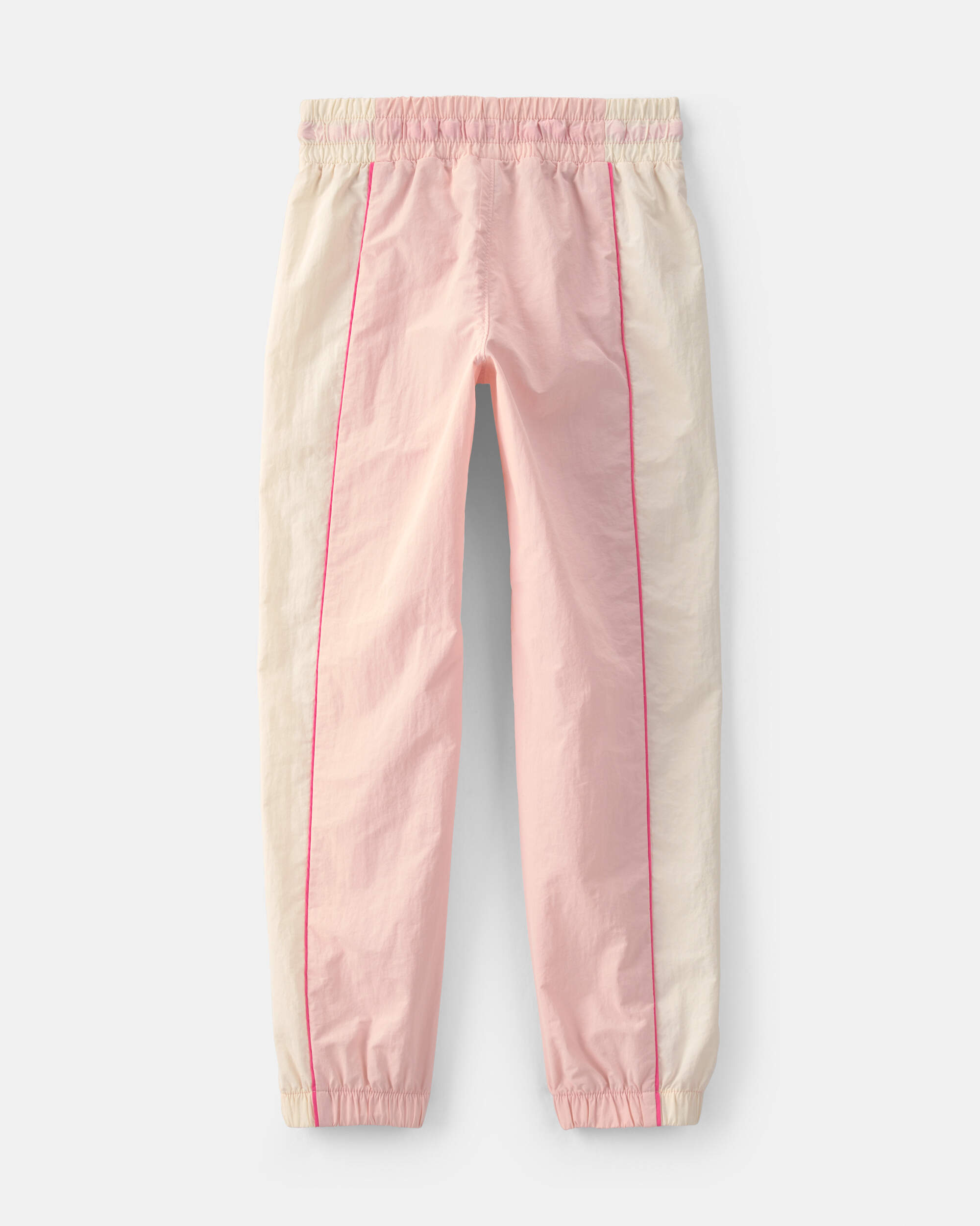 Girls Striped Drawstring Joggers - Pink