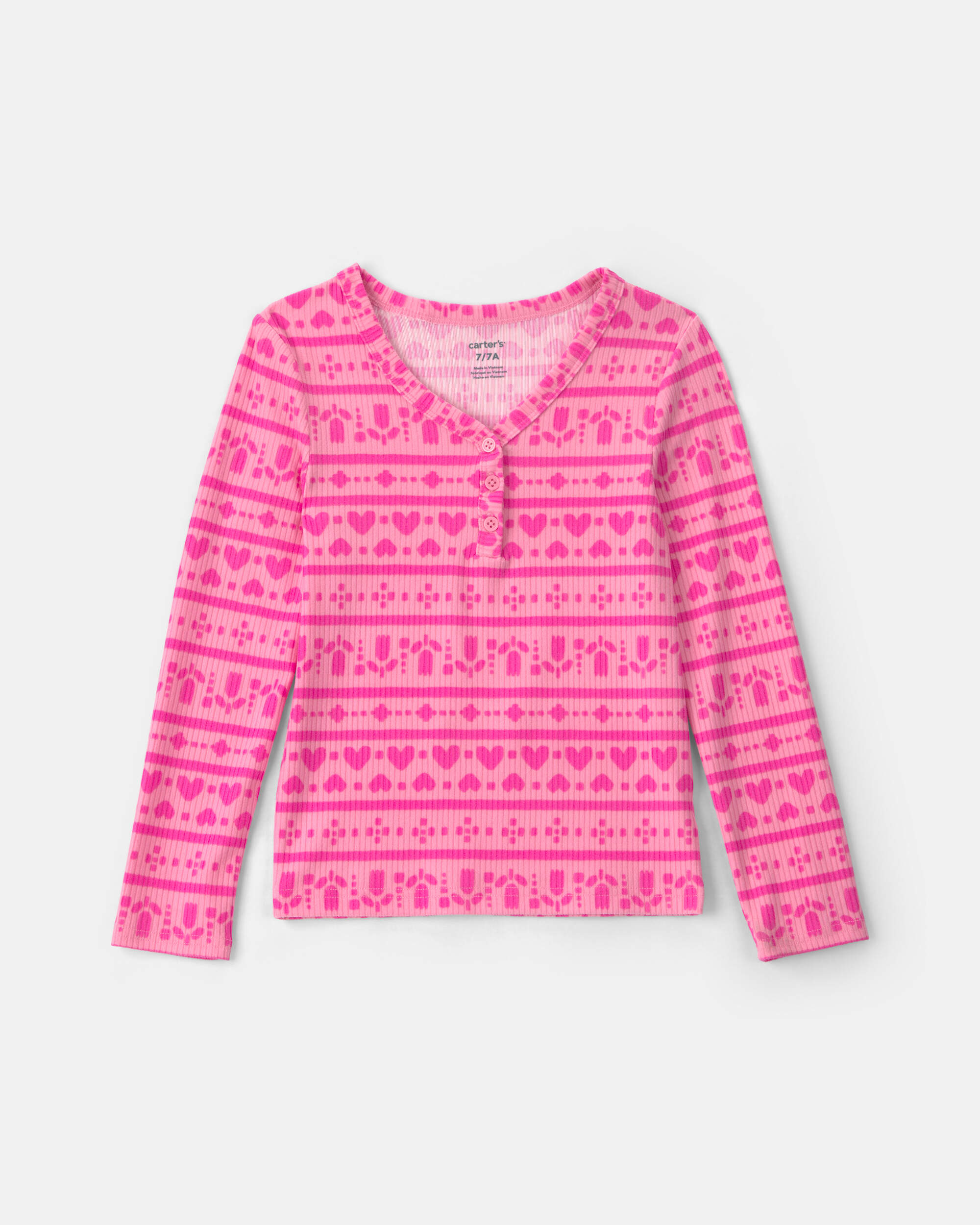 Girls Heart Long-Sleeve Top - Pink