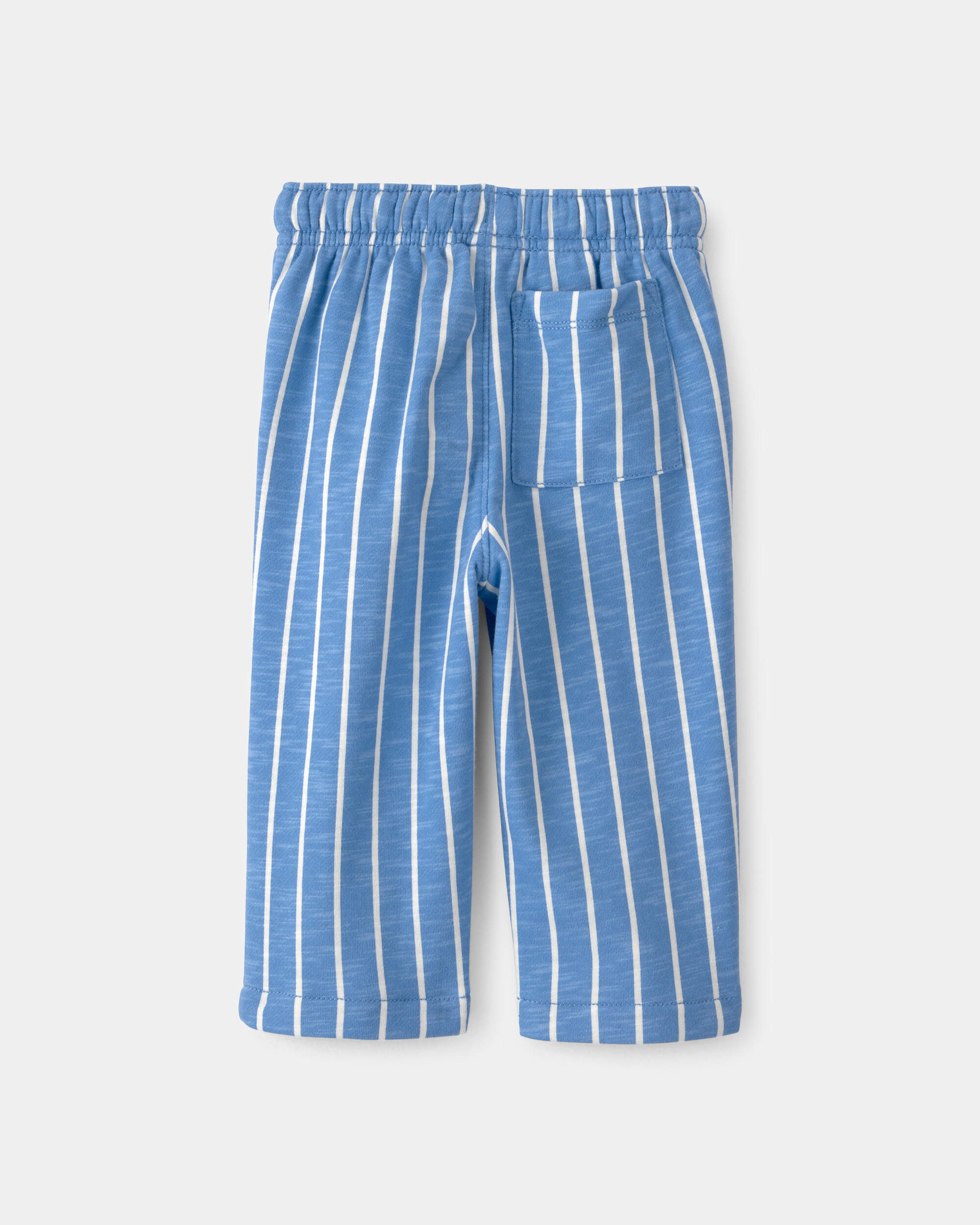Baby Striped French Terry Pants - Blue/White