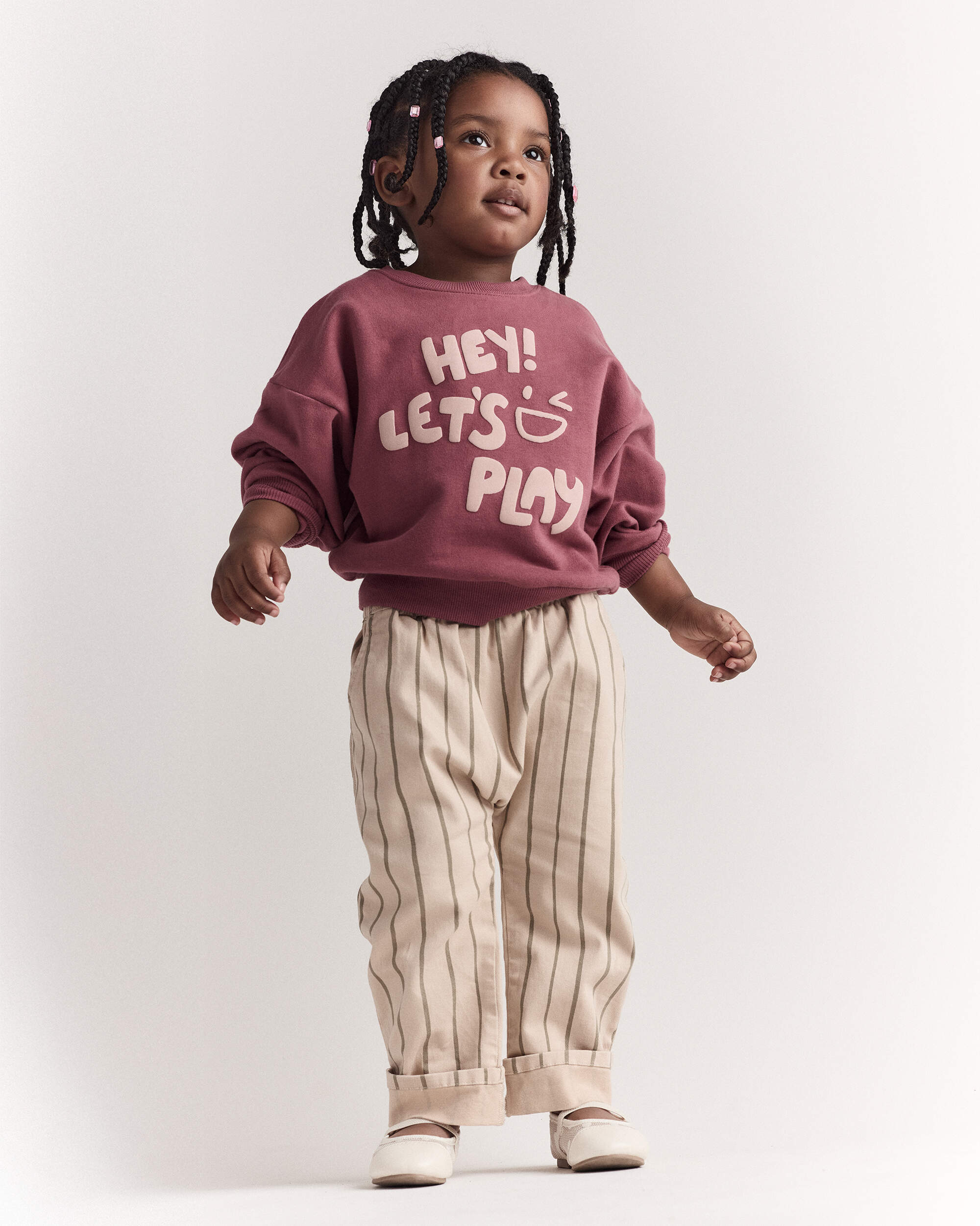 Toddler Hey, Let's Play Dolman-Sleeve Sweatshirt - Burgundy