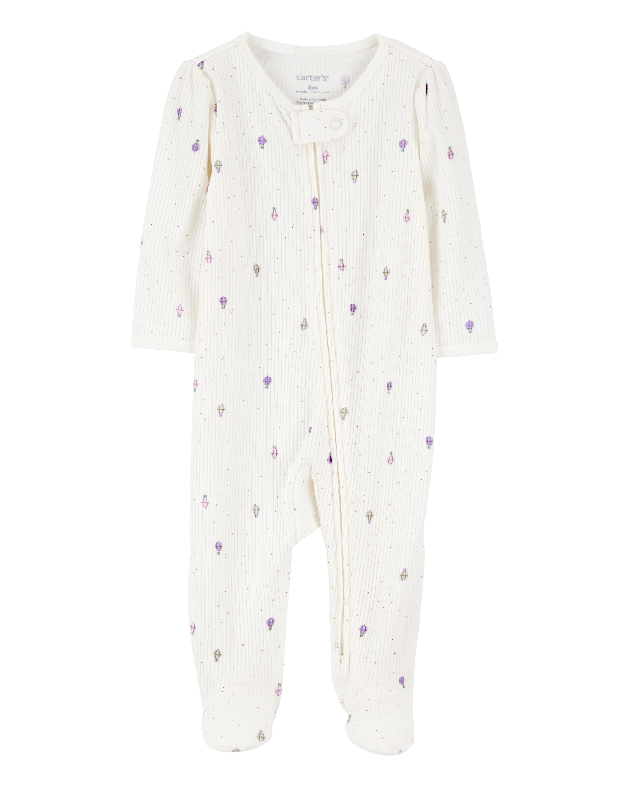 Baby Girl Air Balloon 2-Way Zipper Textured Sleeper