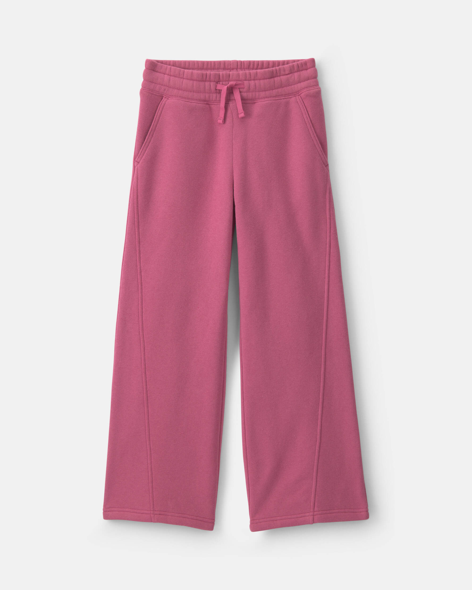 Girls Fleece Wide-Leg Active Pants - Pink
