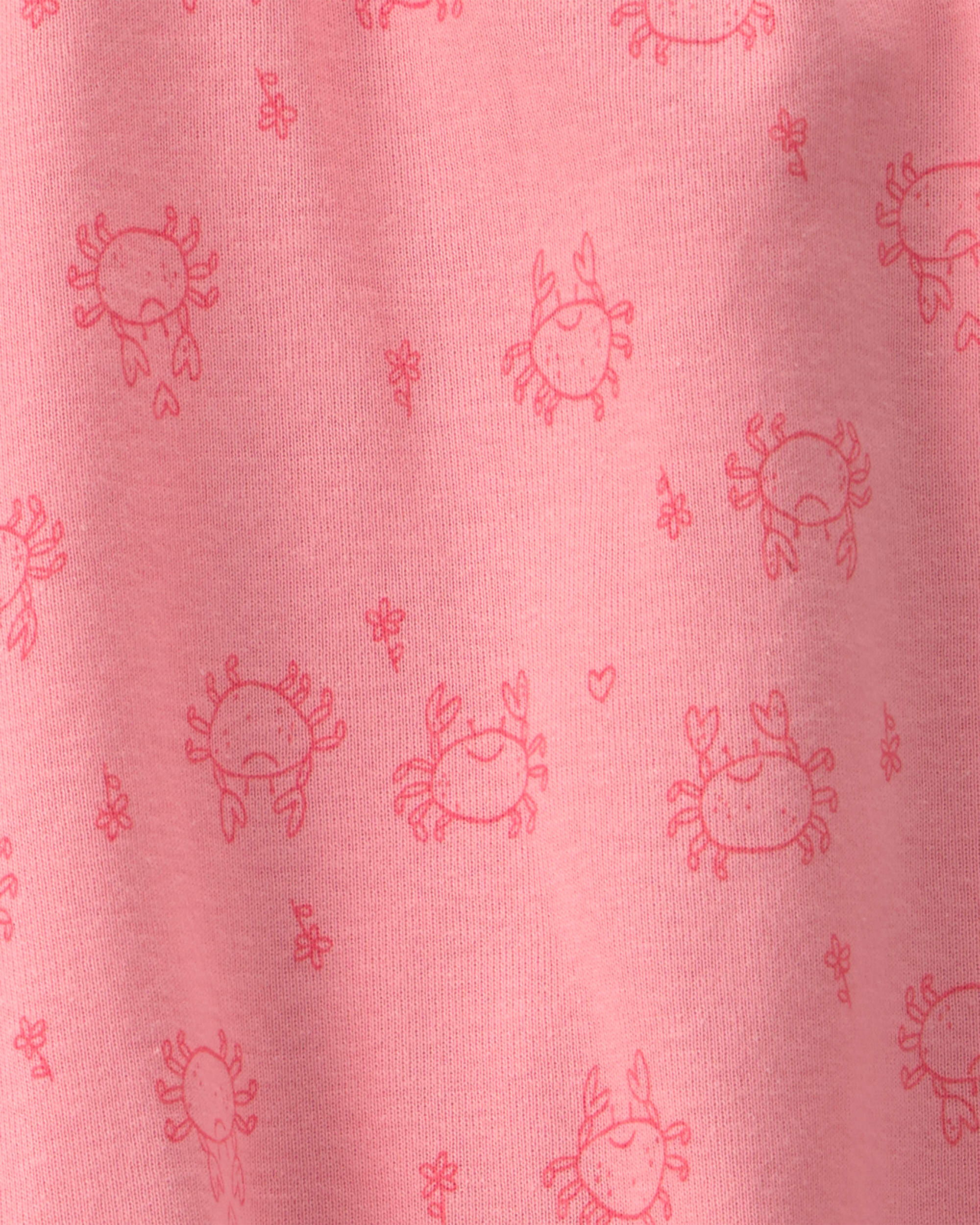 Baby Girl Crab Sleeveless Romper - Pink