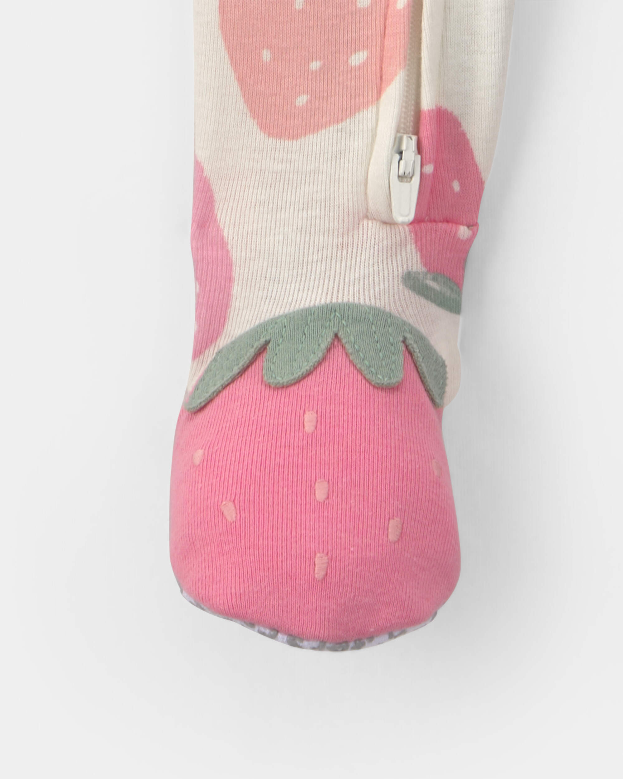 Toddler Girl Strawberry Cotton Snug Fit 1-Piece Pyjama - Pink/White