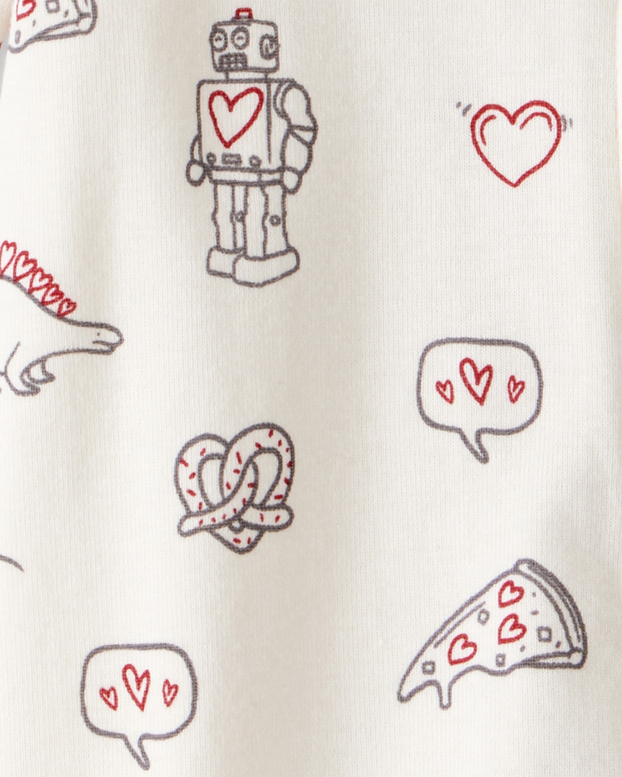 Baby Organic Cotton Sleep & Play Pyjamas Little Loves Print