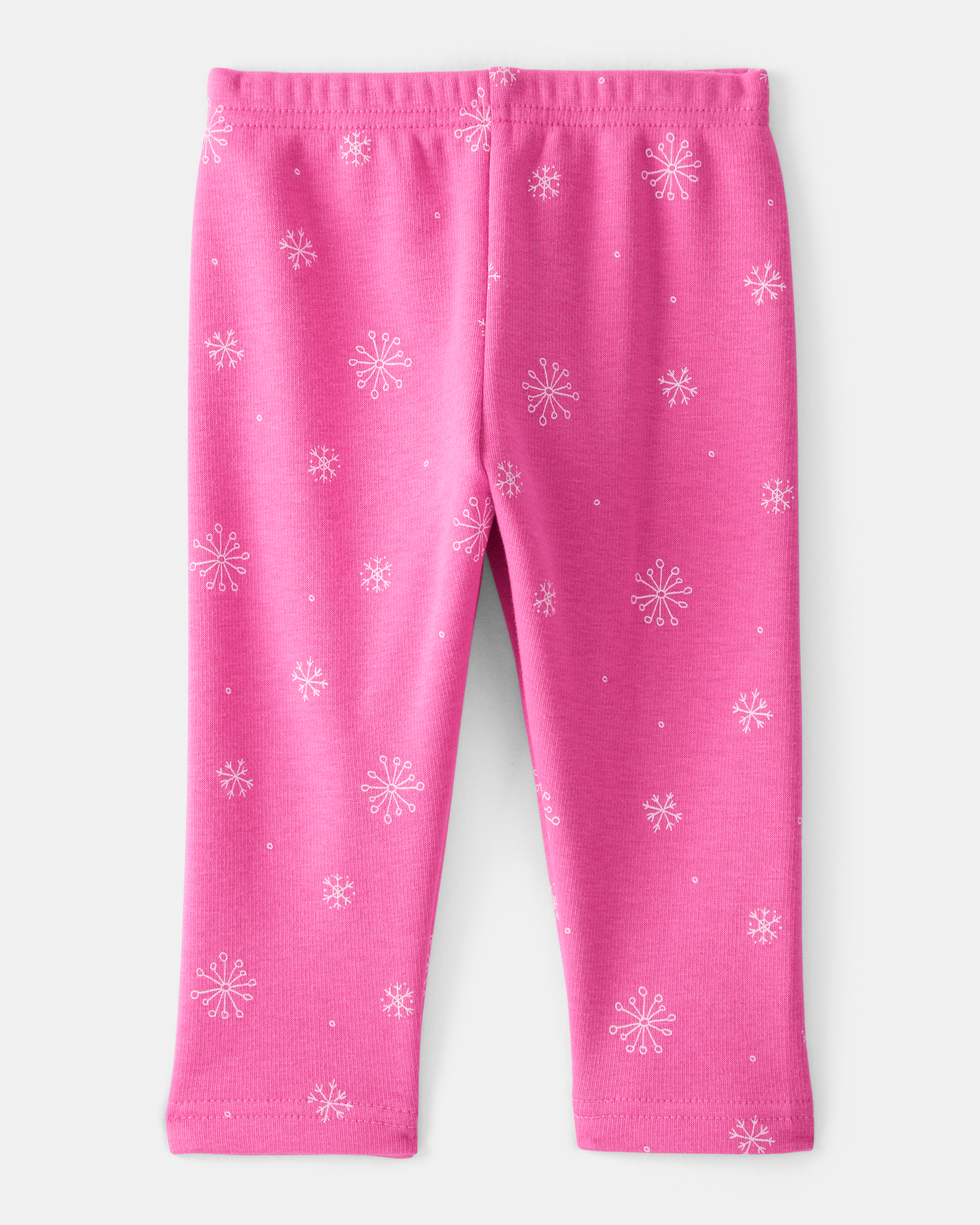 Baby Girl Snowflake Pull-On Stretch Cozy Leggings - Pink