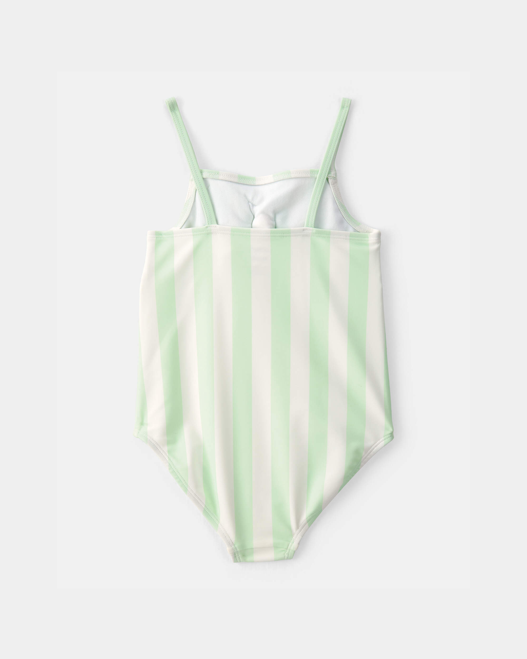 Toddler Girl 1-Piece Striped Swimsuit - Green/Ivory