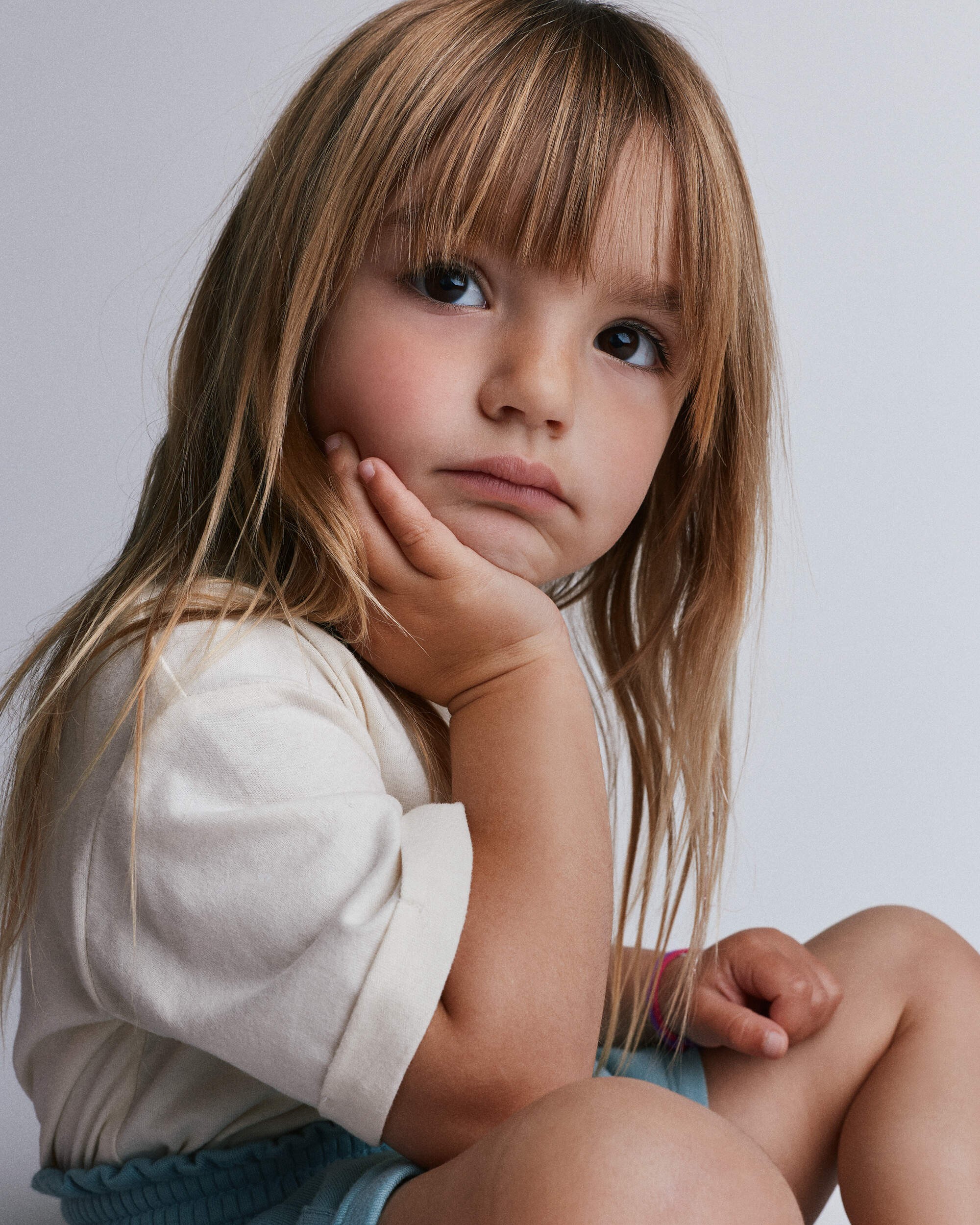 Toddler Rolled Cuff Tee - Cream