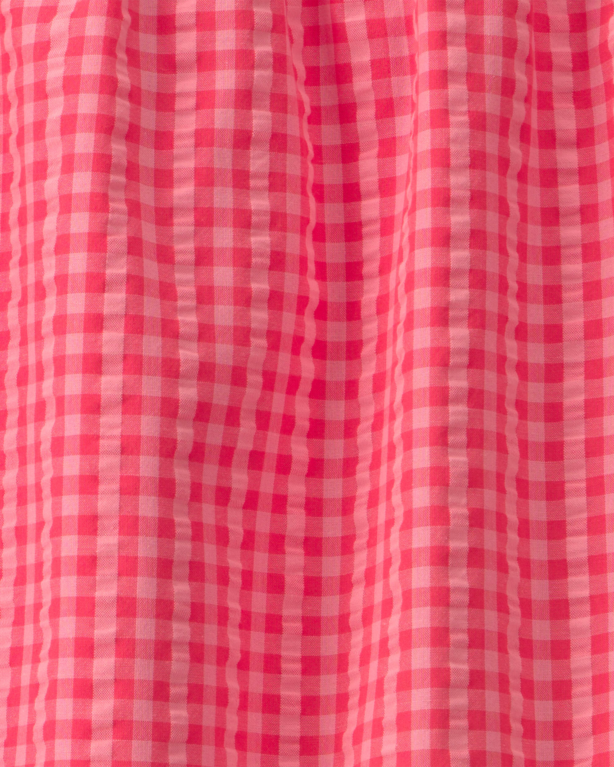 Girls Gingham Tank Top - Red