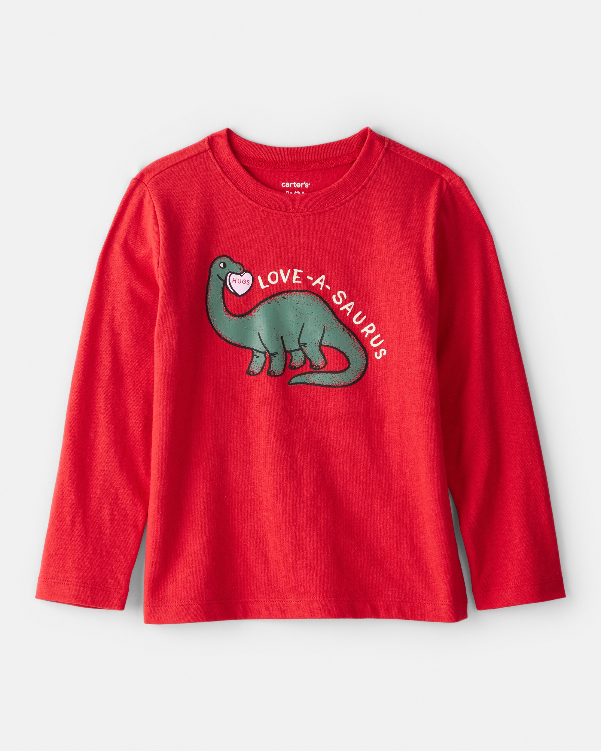 Toddler Boy Dinosaur Long-Sleeve Graphic Tee - Red