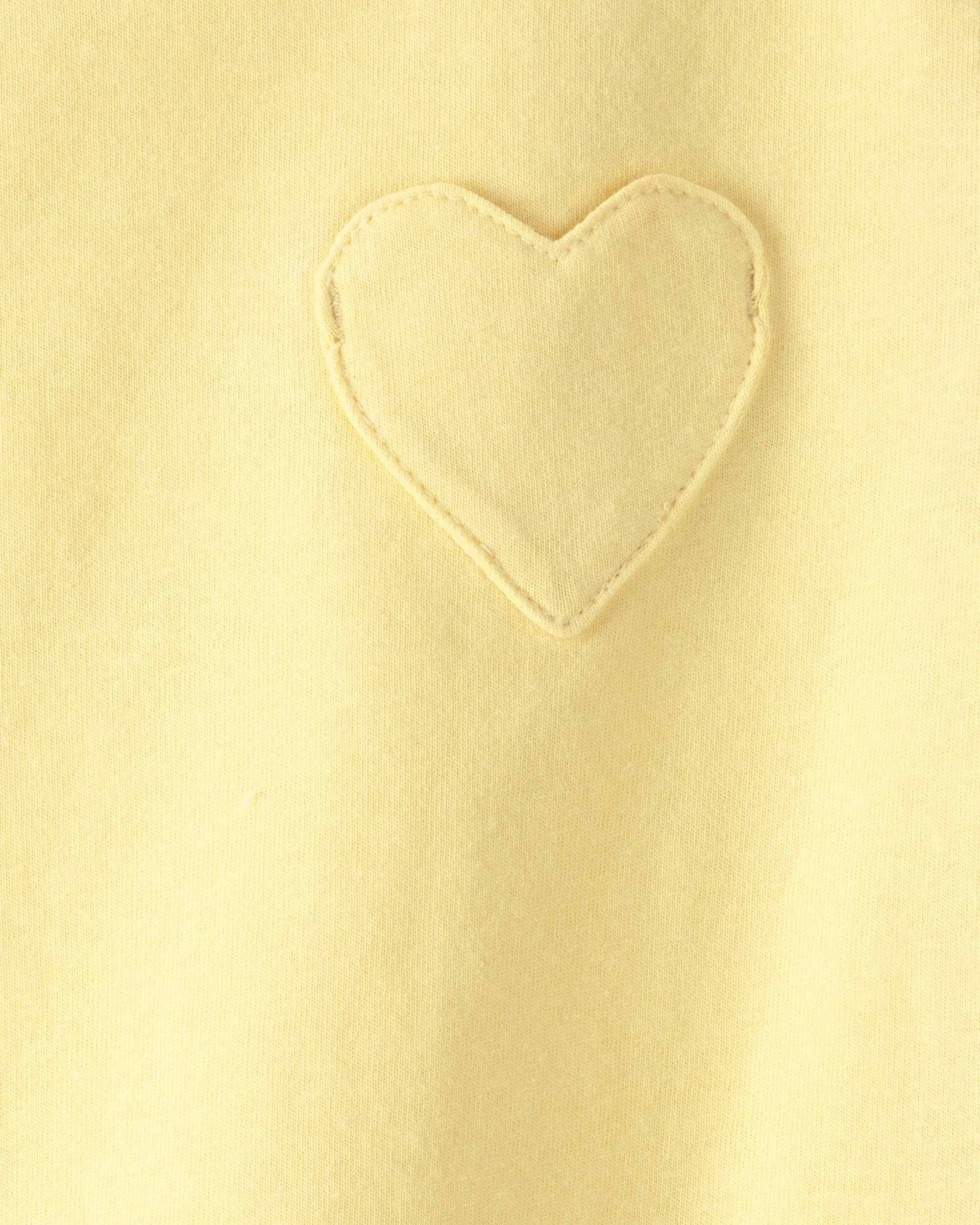 Toddler Girl Heart Pocket Top - Yellow