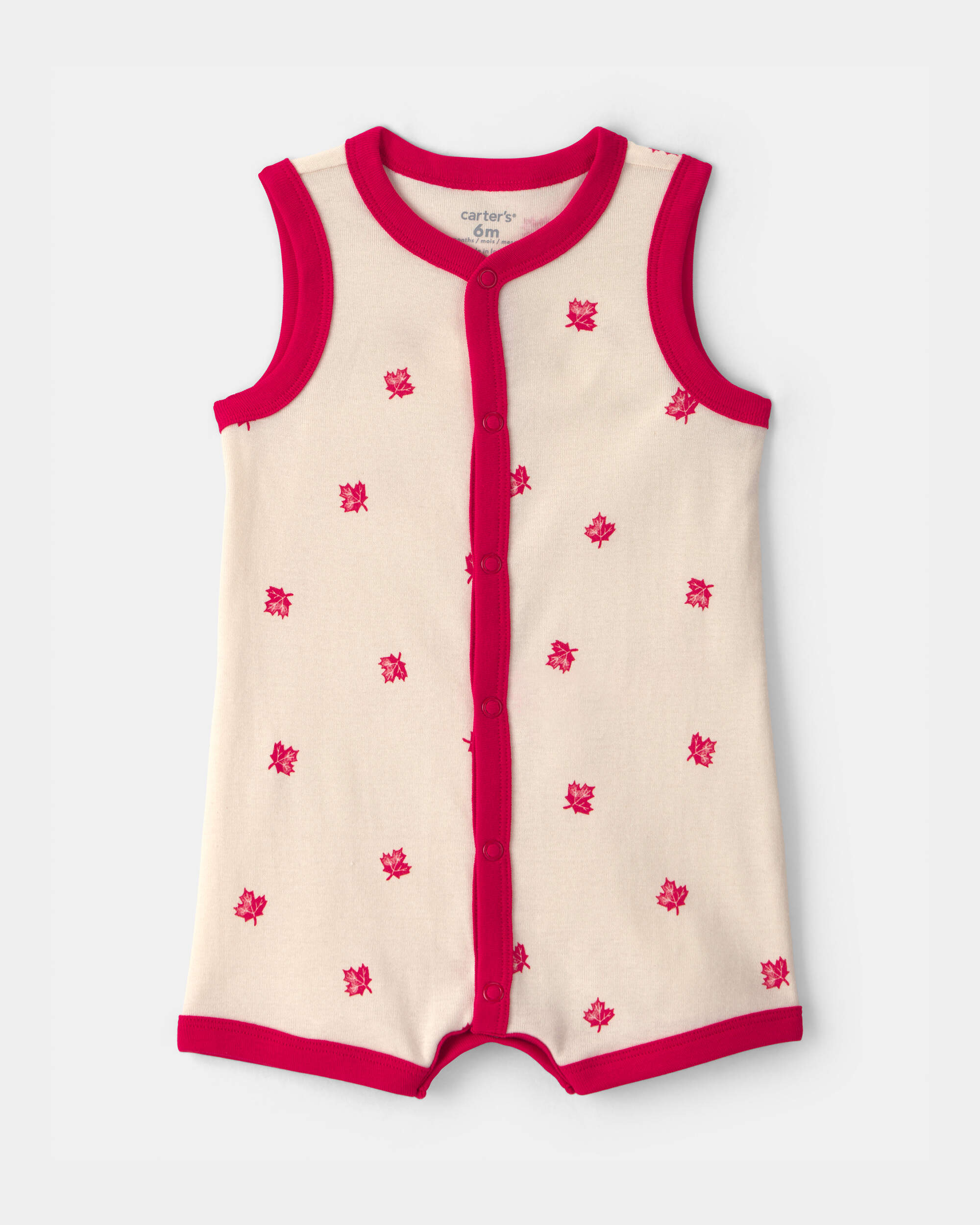 Baby Canada Day Sleeveless Romper - Cream