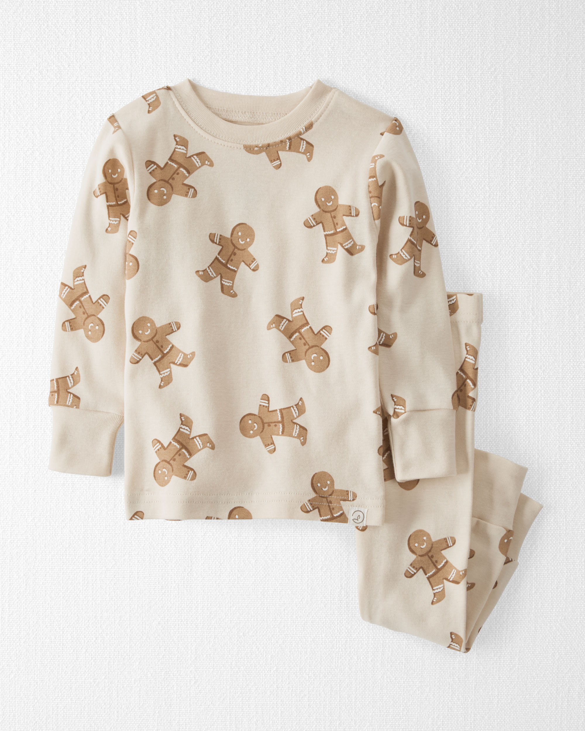 Baby Organic Cotton Pyjamas Set Gingerbread Man Print