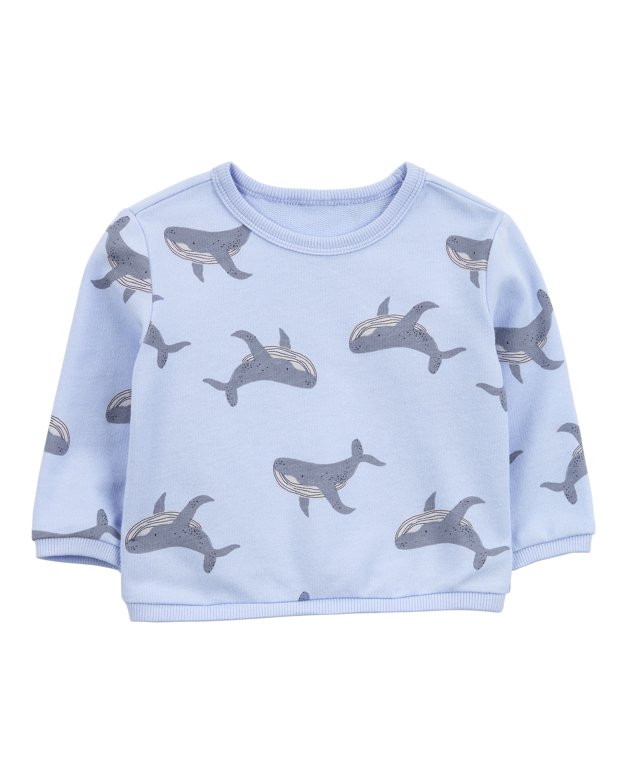 Baby Whale Pullover Sweatshirt - Blue