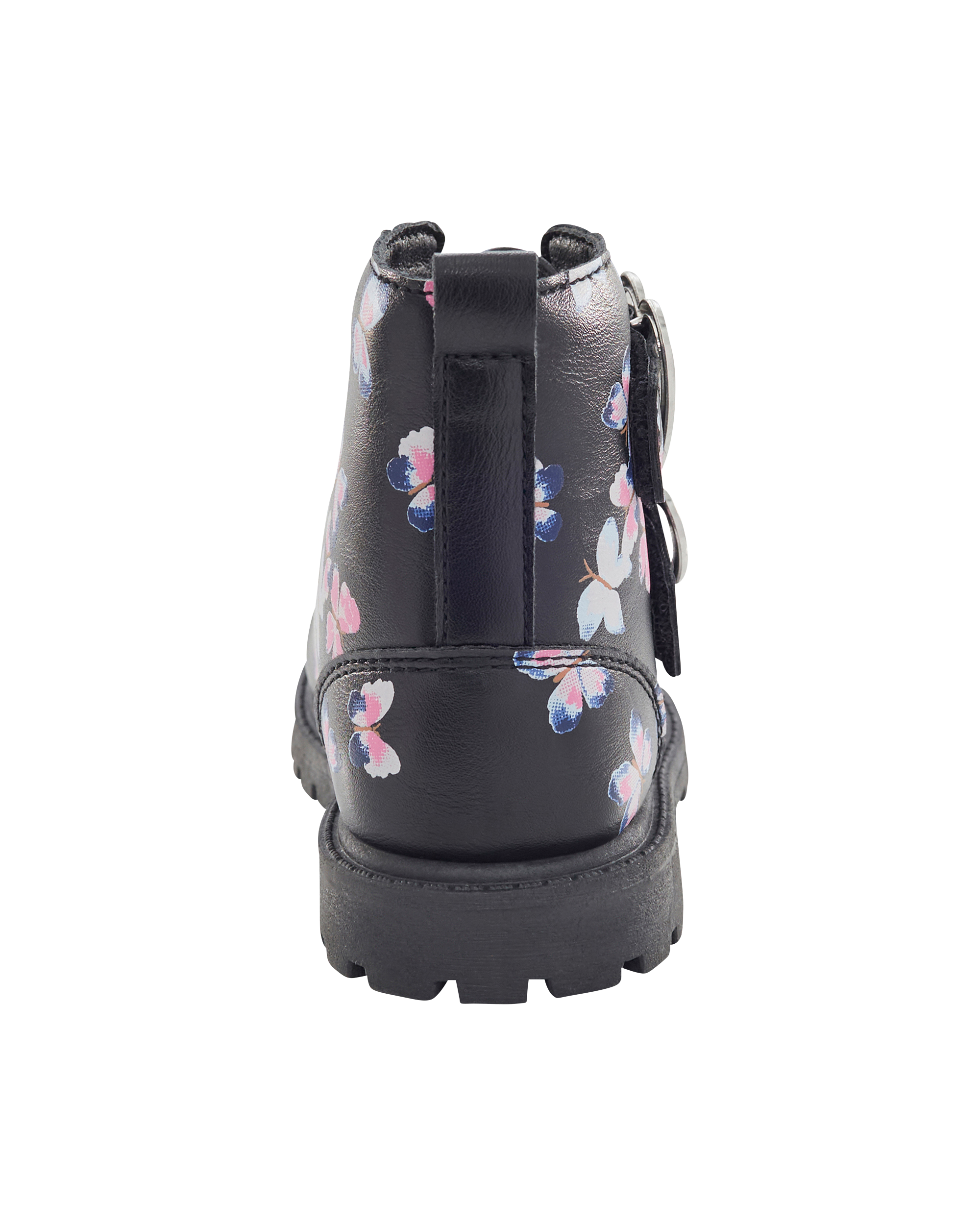 Toddler Girl Butterfly Heart Buckle Boots - Black