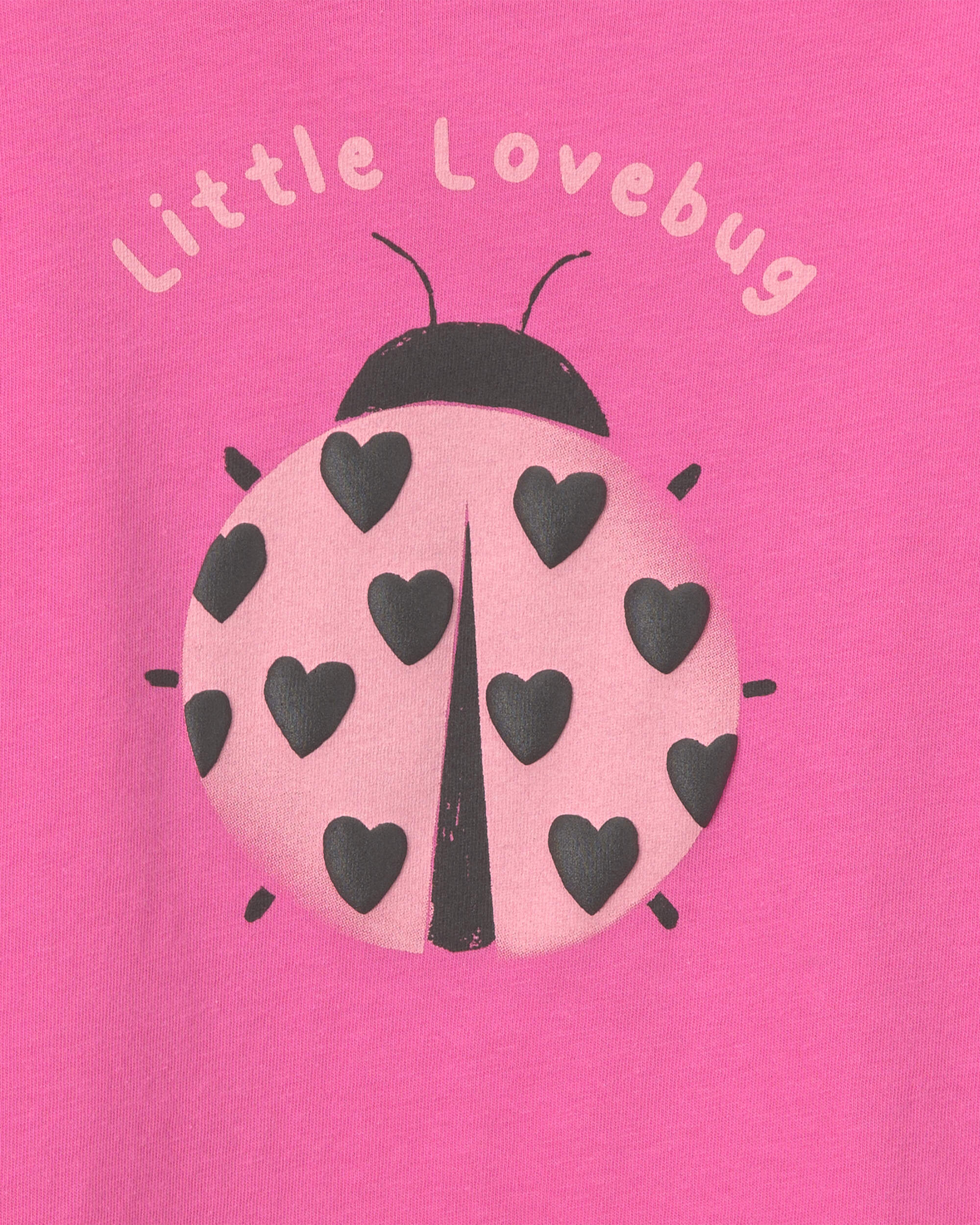 Toddler Girl 'Little Lovebug' Heart Long-Sleeve Graphic Tee - Pink