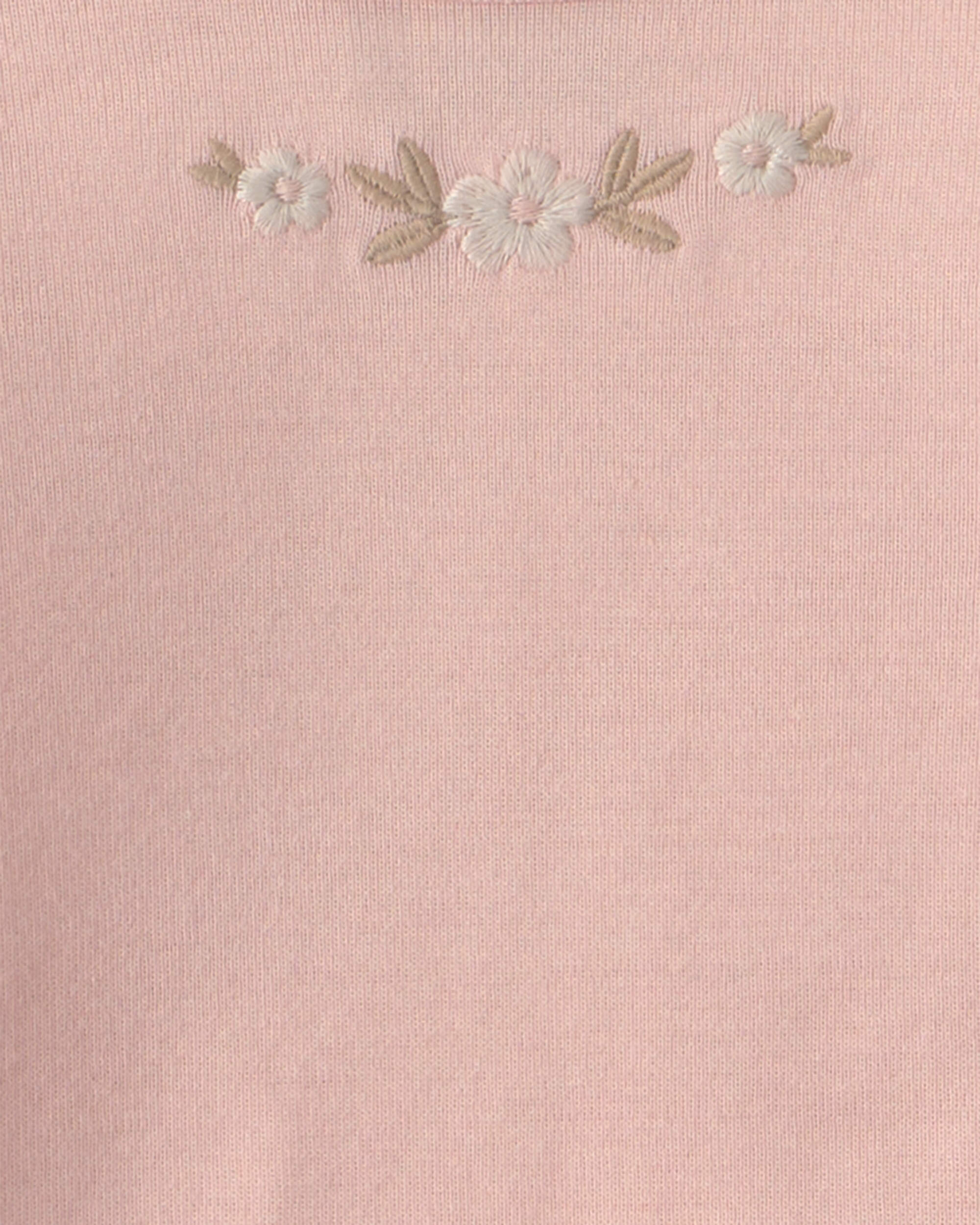 Baby Girl 3-Piece Flowers Bodysuit & Pant Set - Pink/Ivory