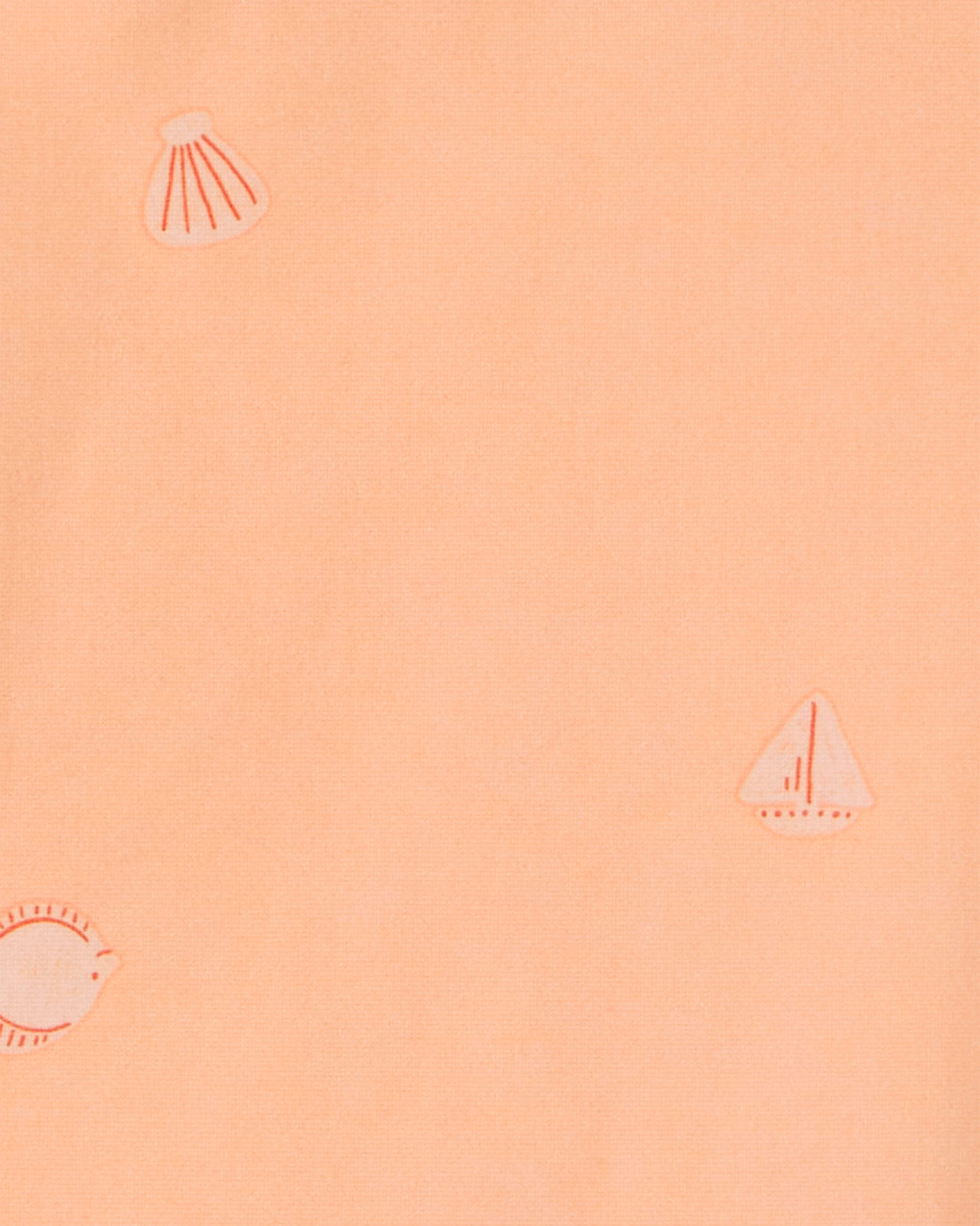 Toddler Girl 3-Piece Sleeveless Rashguard Swimsuit Set - Orange