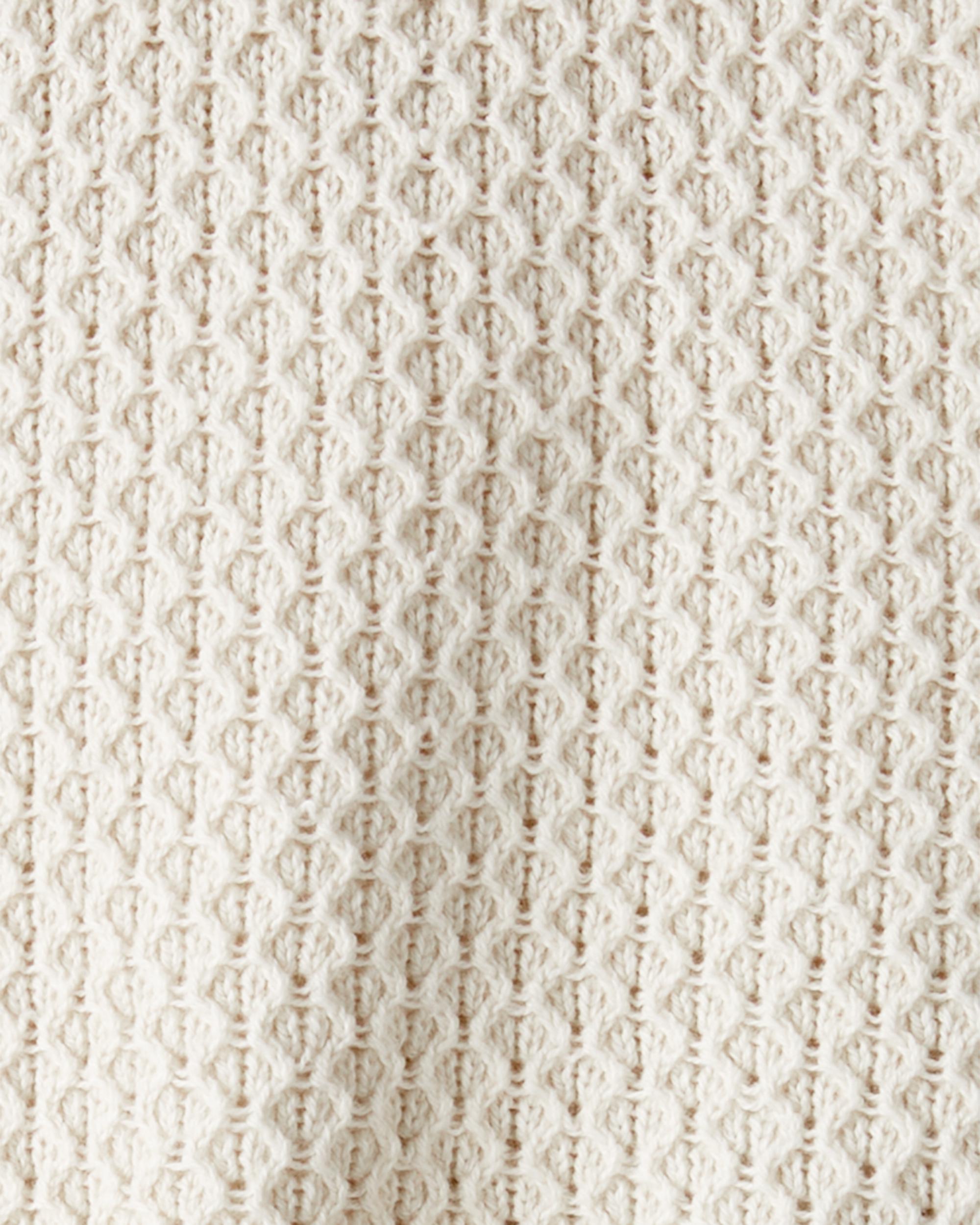 Baby Girl 2-Piece Organic Cotton Crotchet Knit Set-Cream