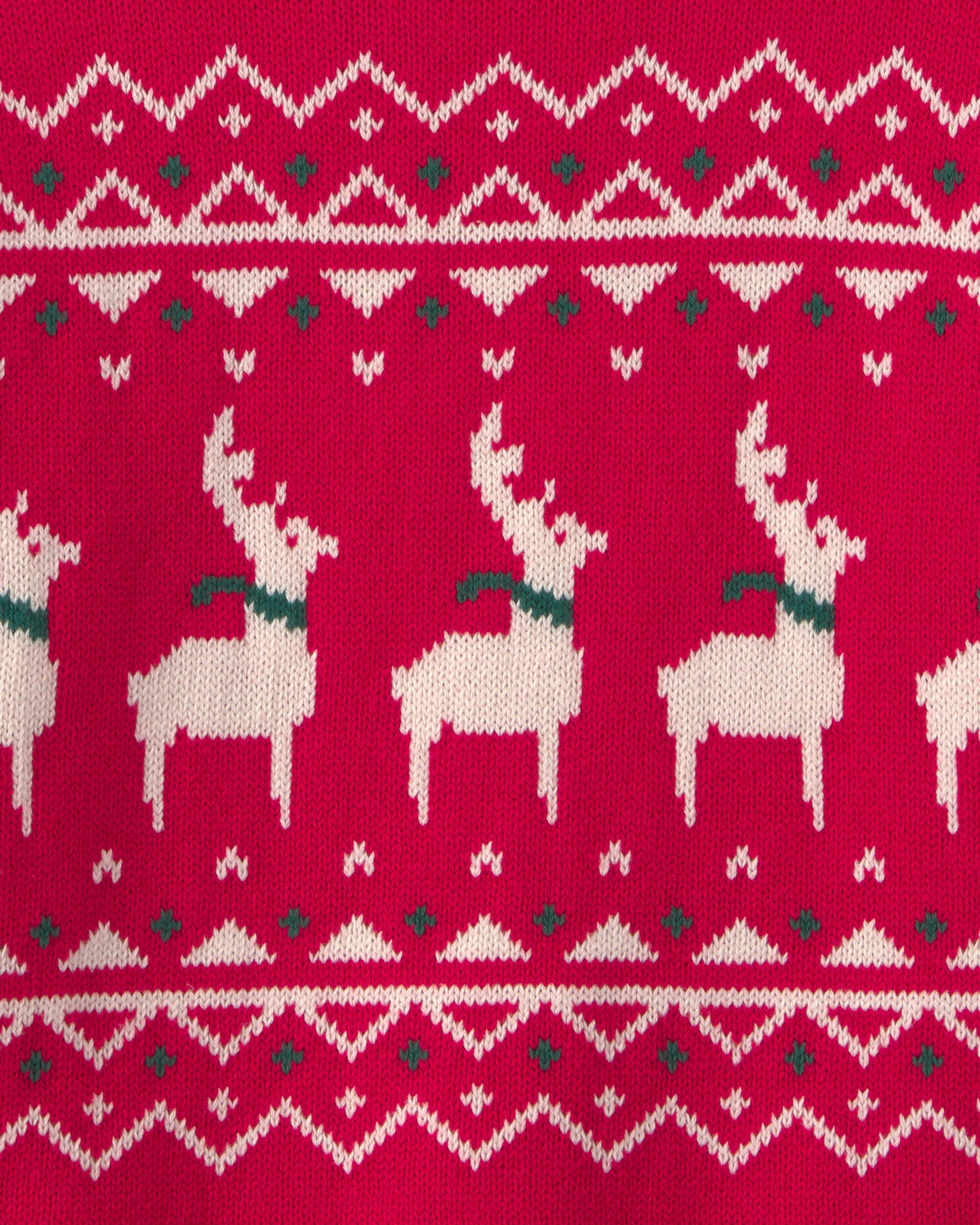 Kids Reindeer Fair Isle Sweater - Red