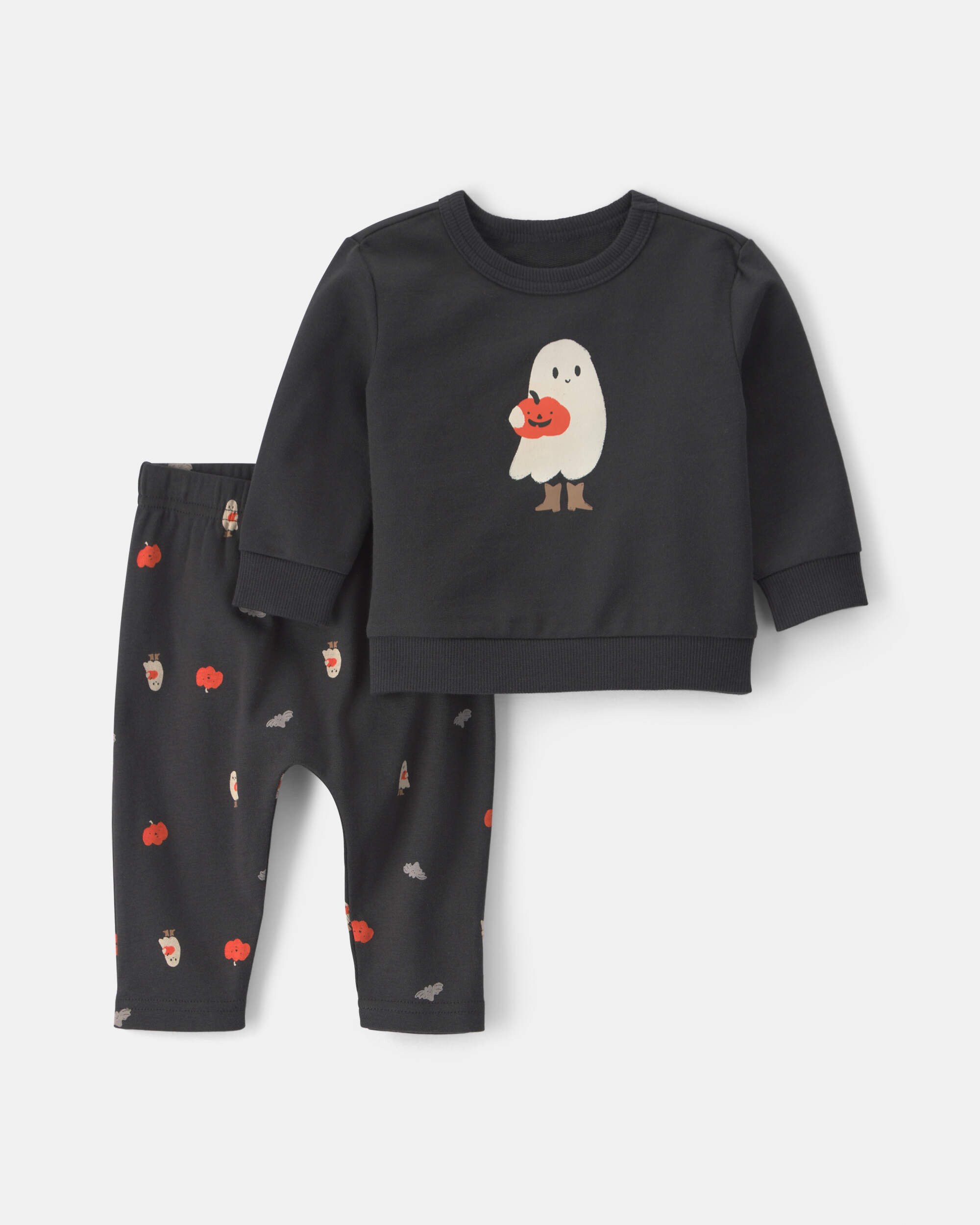 Baby 2-Piece Cowboy Halloween Long-Sleeve Top & Pant Set - Black