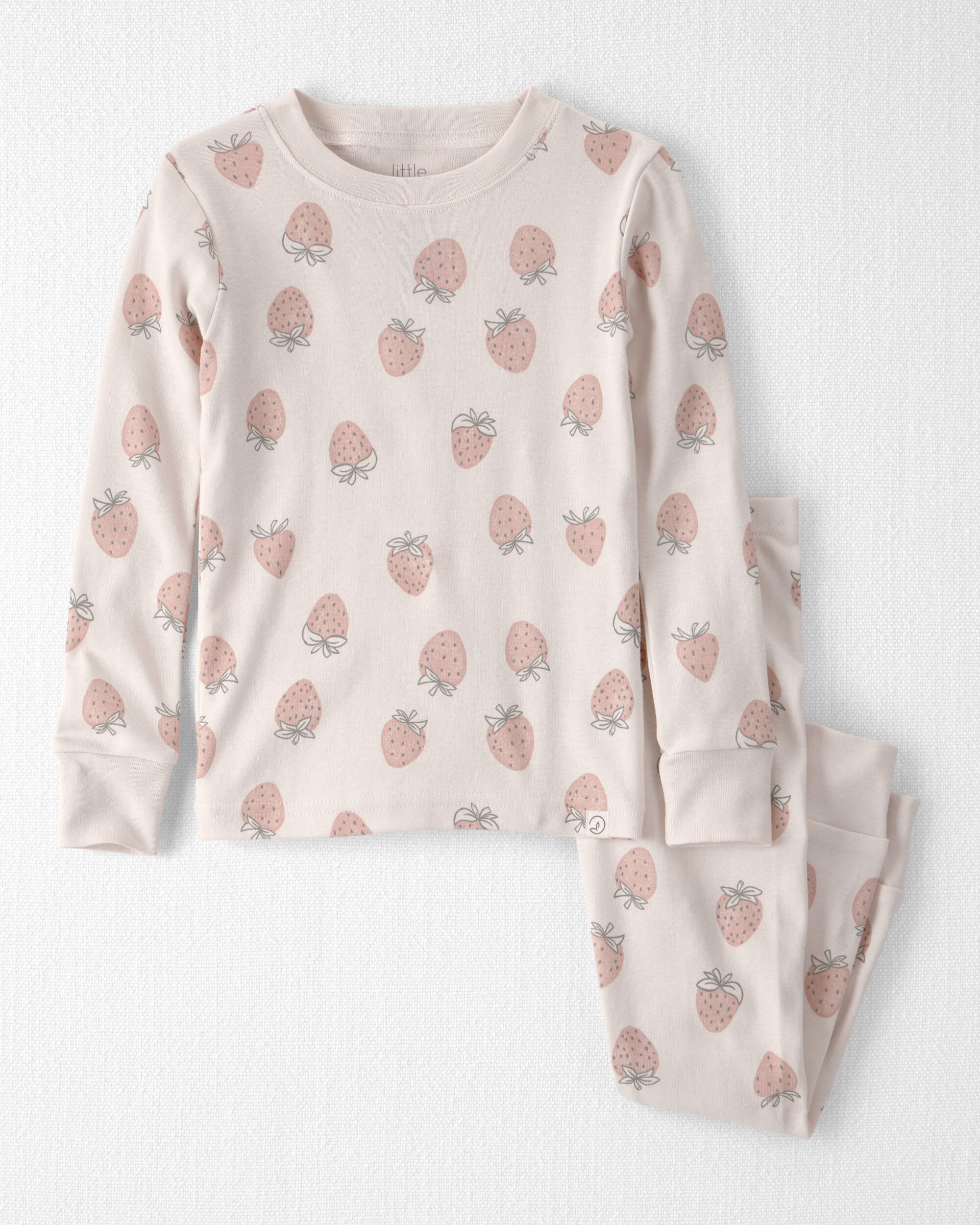 Girls 2-Piece Organic Cotton Pyjama Strawberry-Print