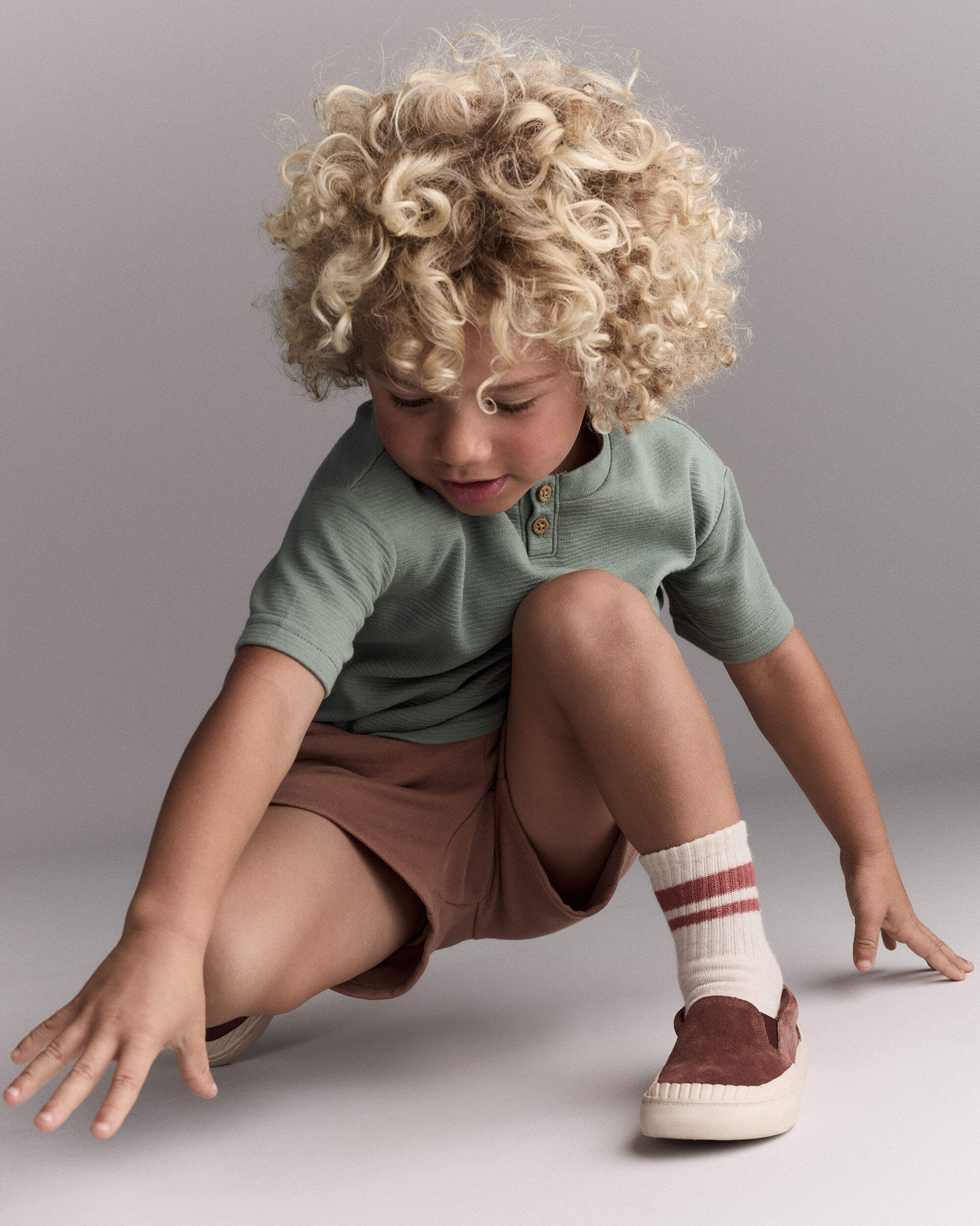 Toddler Boy Button-Front Tee with Pocket - Sage