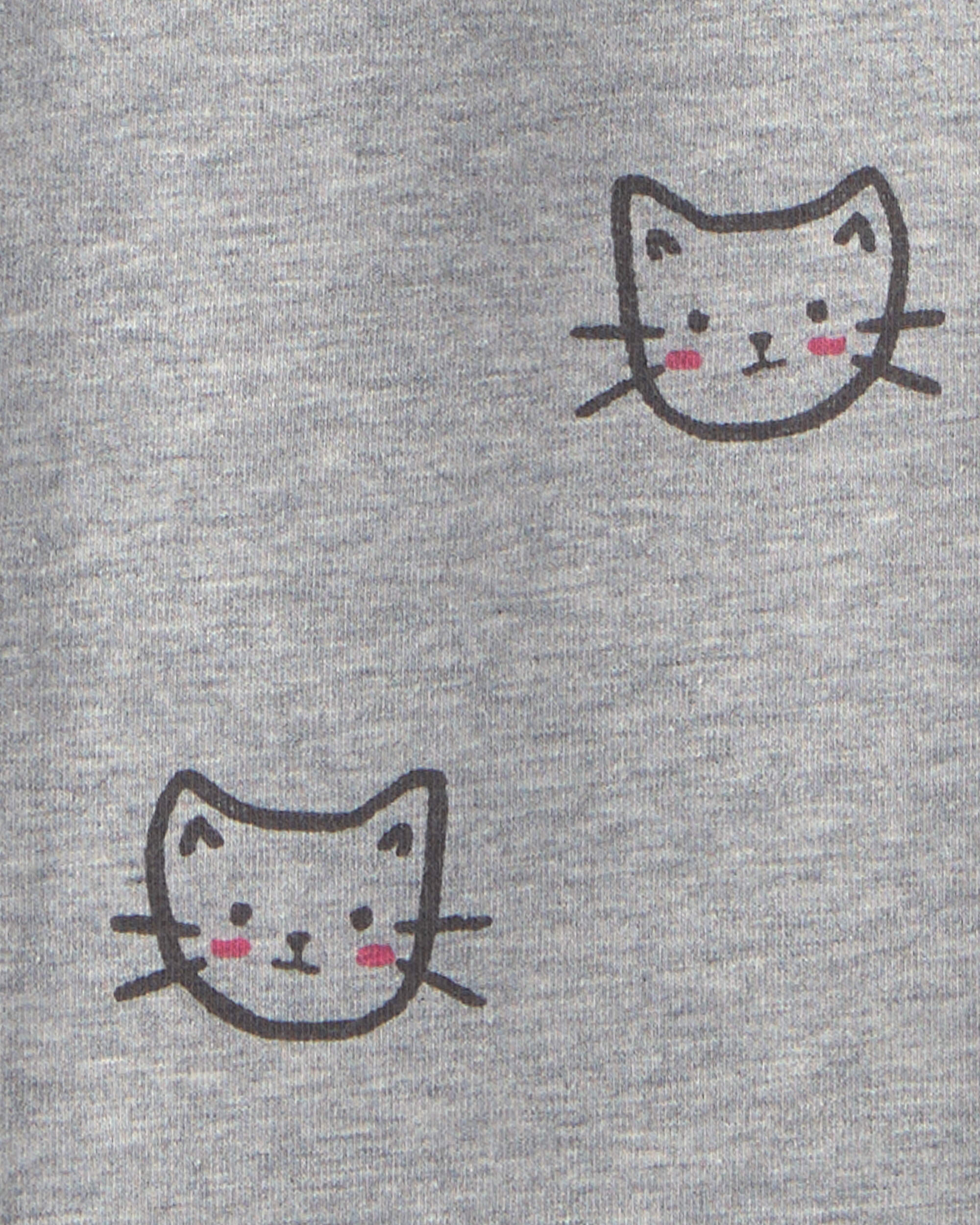 Girls Cat Cotton Pull-On Stretch Leggings - Grey