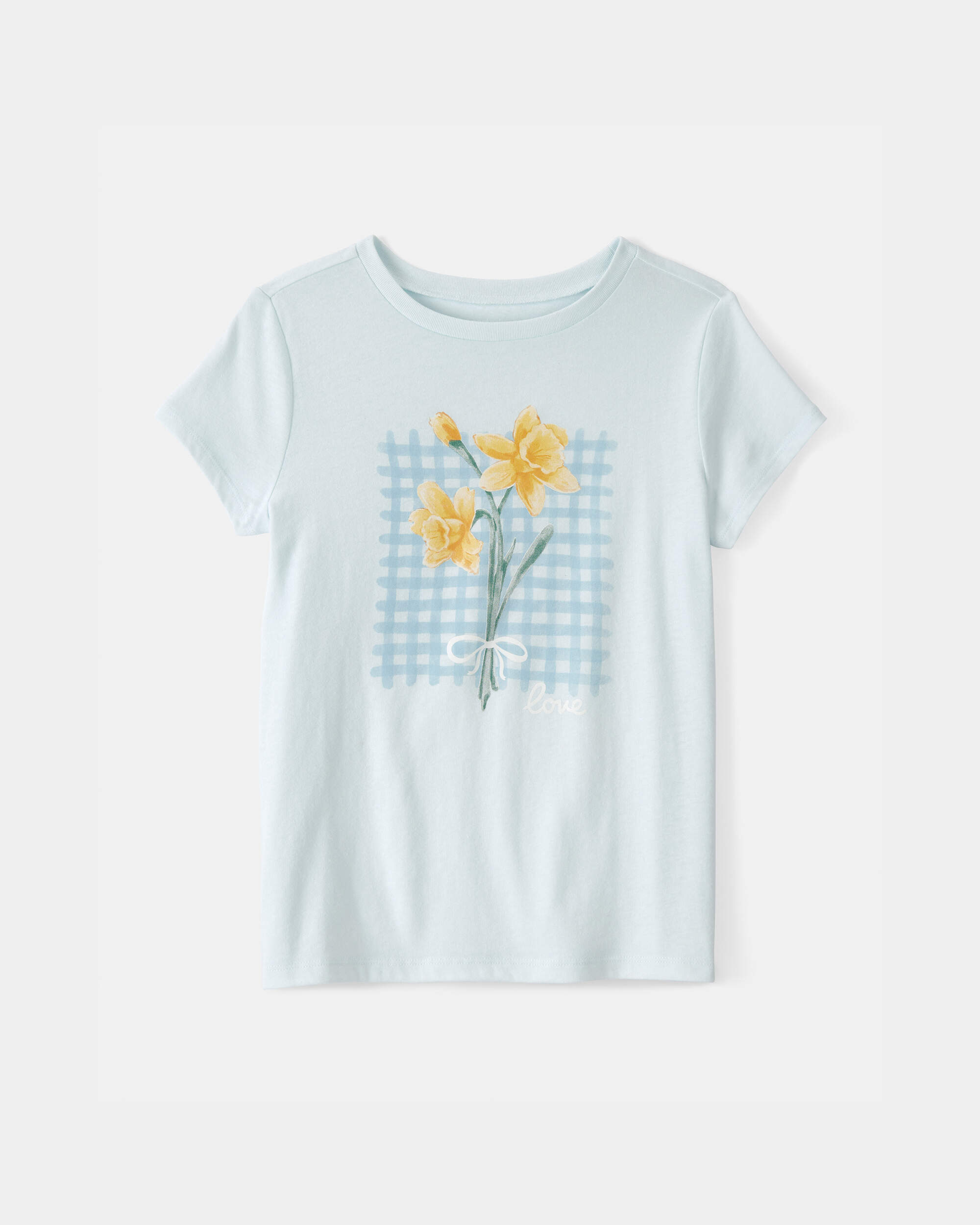 Girls Floral Graphic Tee - Blue