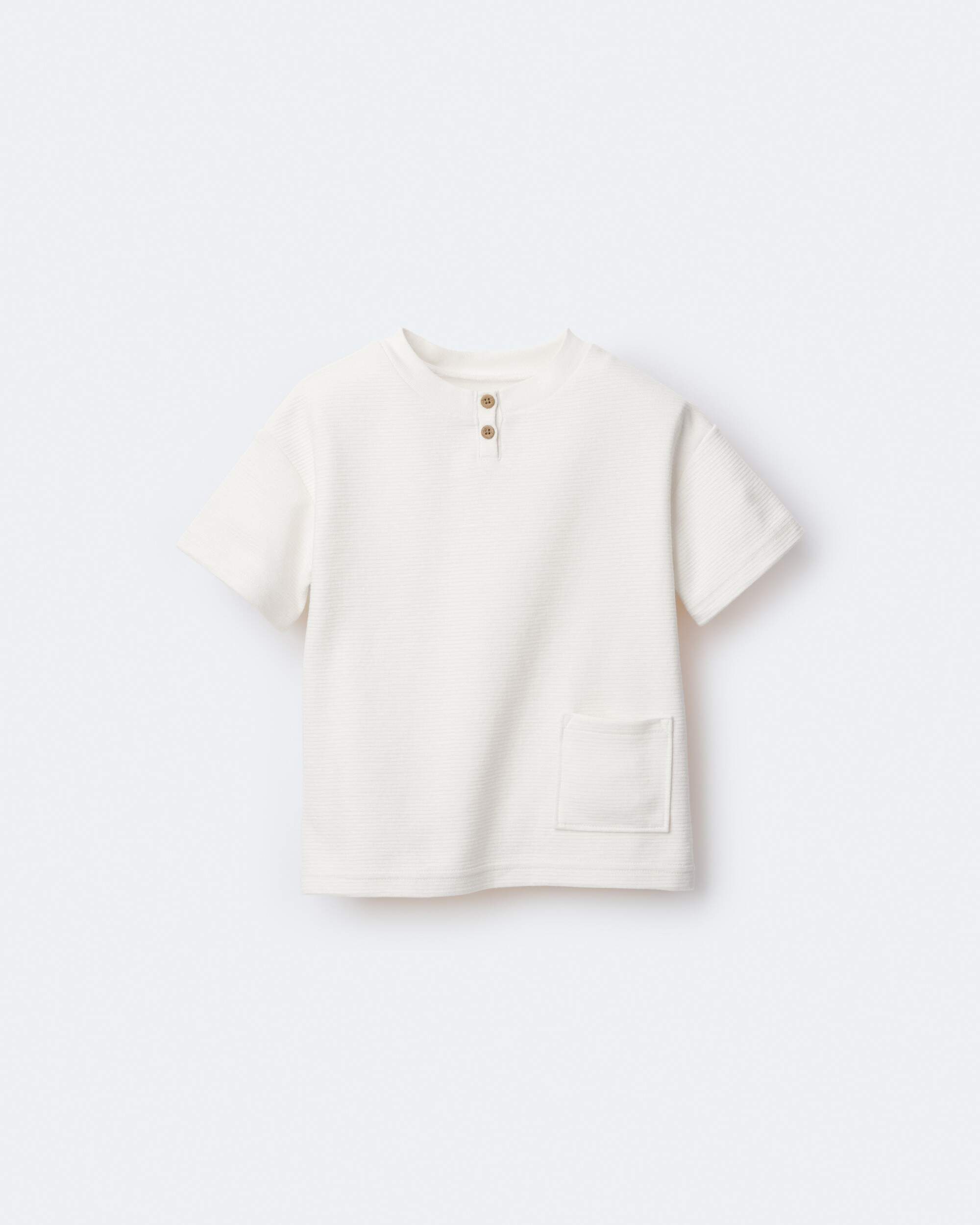 Toddler Boy Short-Sleeve Pocket Henley Tee - Cream