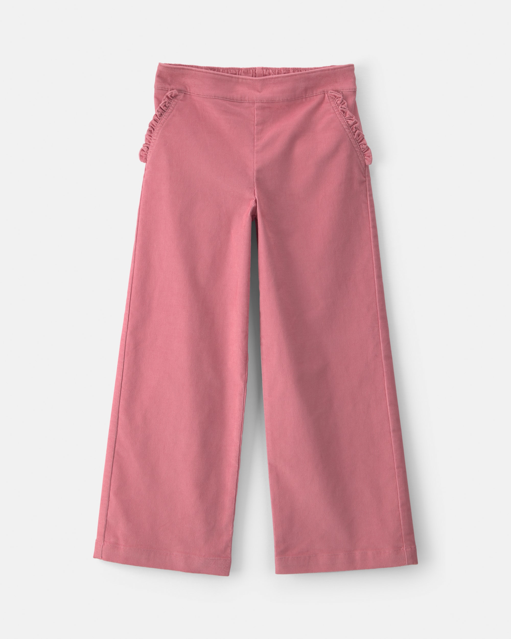 Girls Corduroy Wide-Leg Pants - Pink