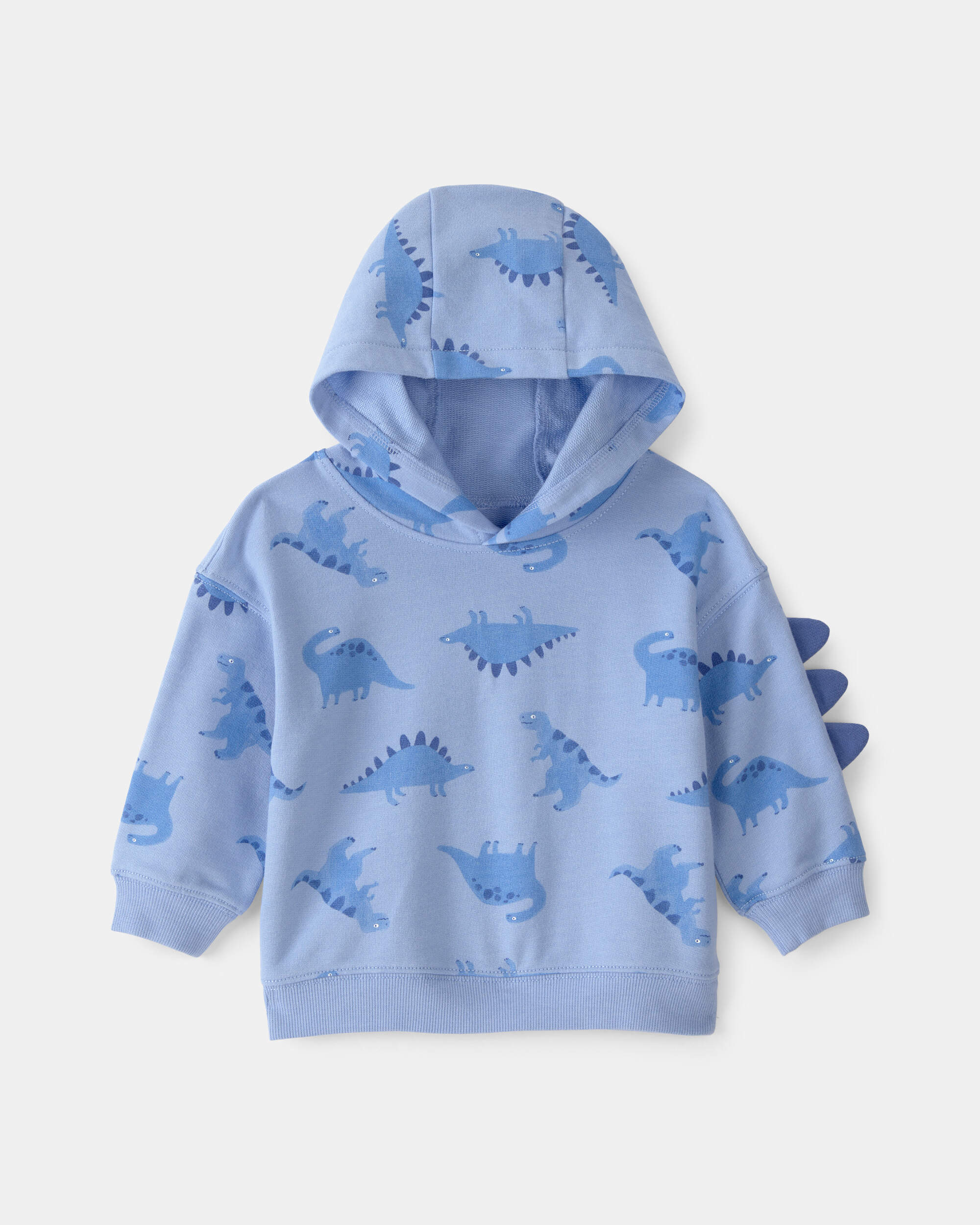 Baby Boy Dinosaur French Terry Hoodie - Blue