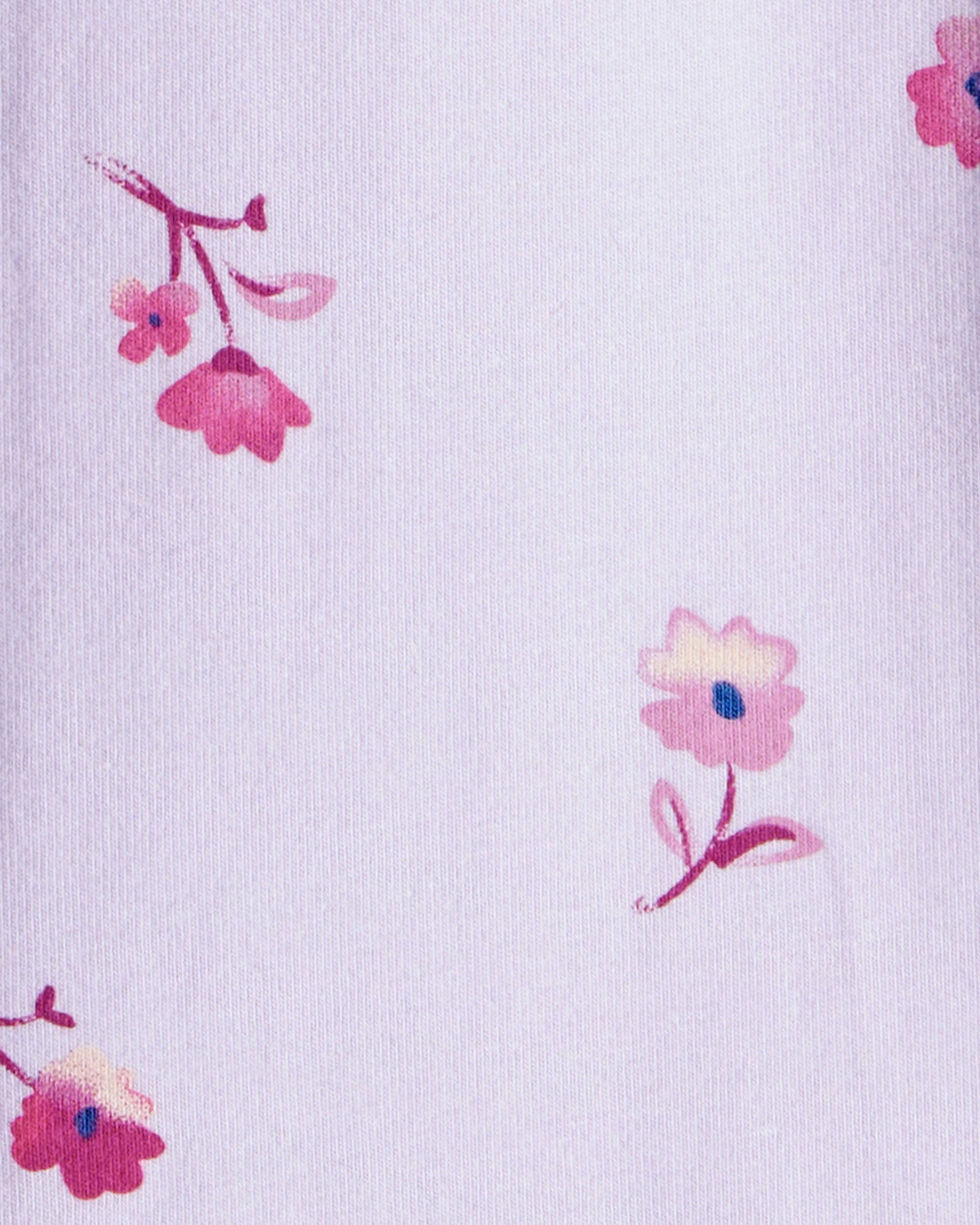 Toddler Girl Floral Cotton Flare Pull-On Stretch Leggings - Purple