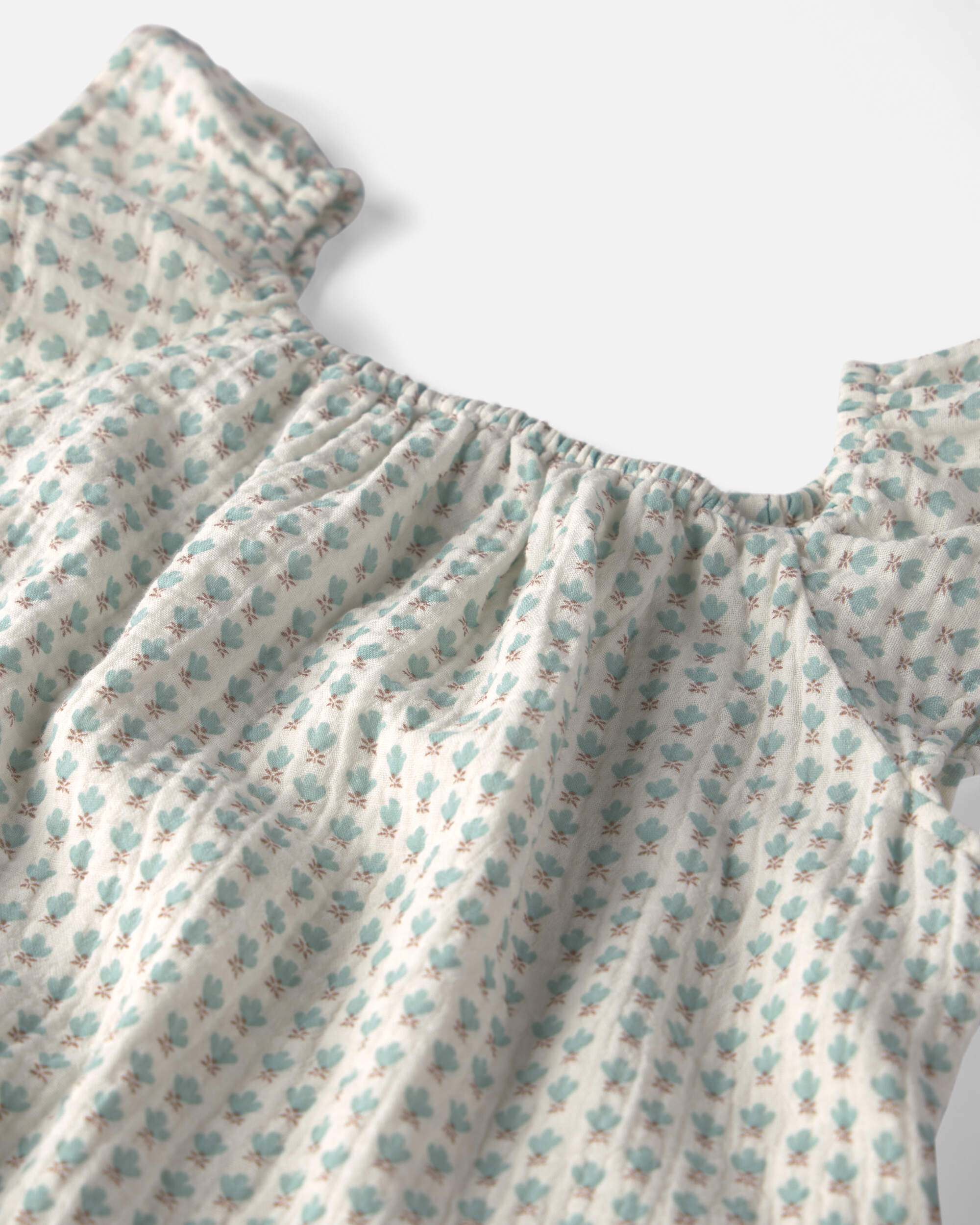 Girls 2-Piece Organic Cotton Gauze Top & Short Set Floral