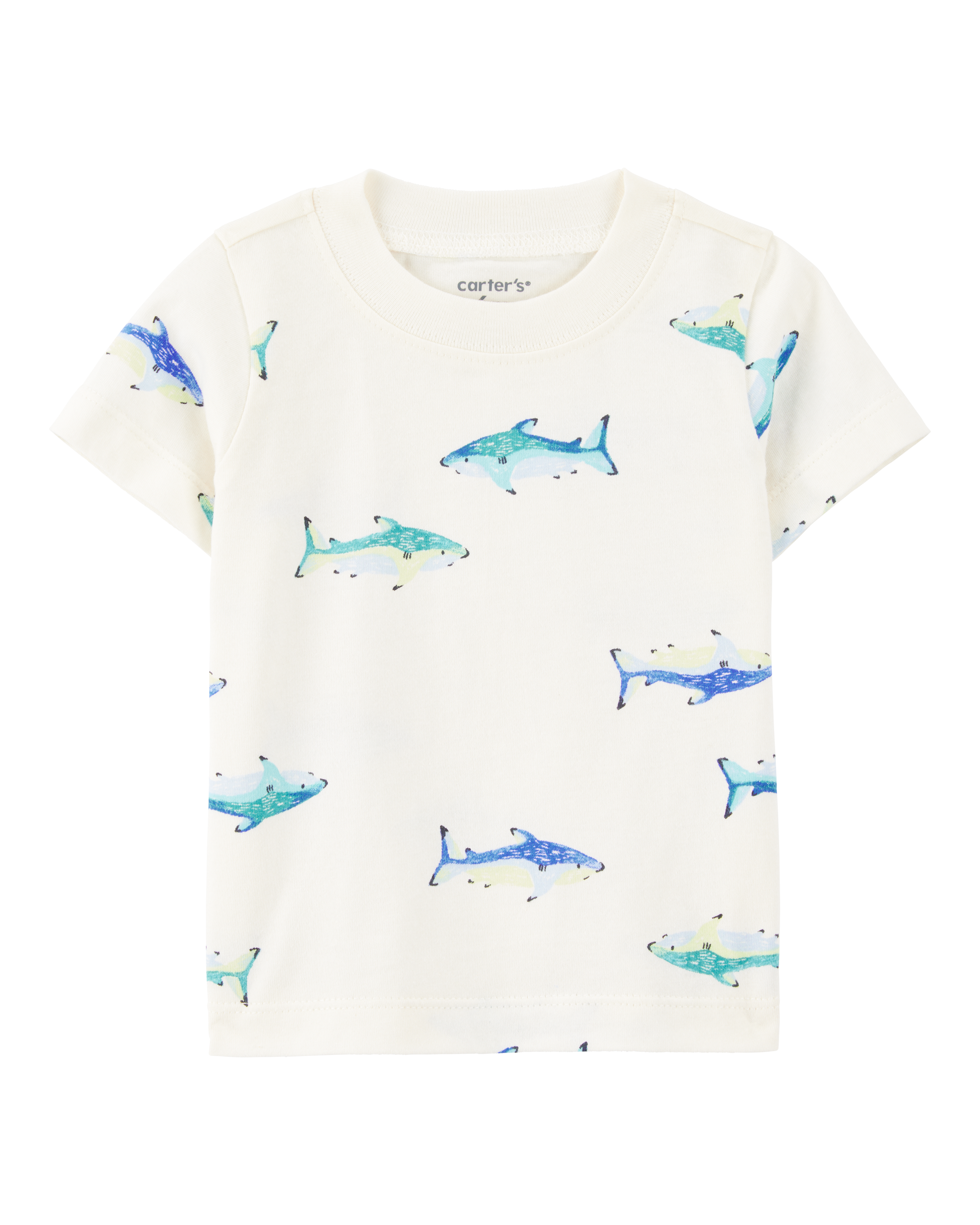 Baby Boy 2-Piece Shark Tee & Shortall Set - Grey