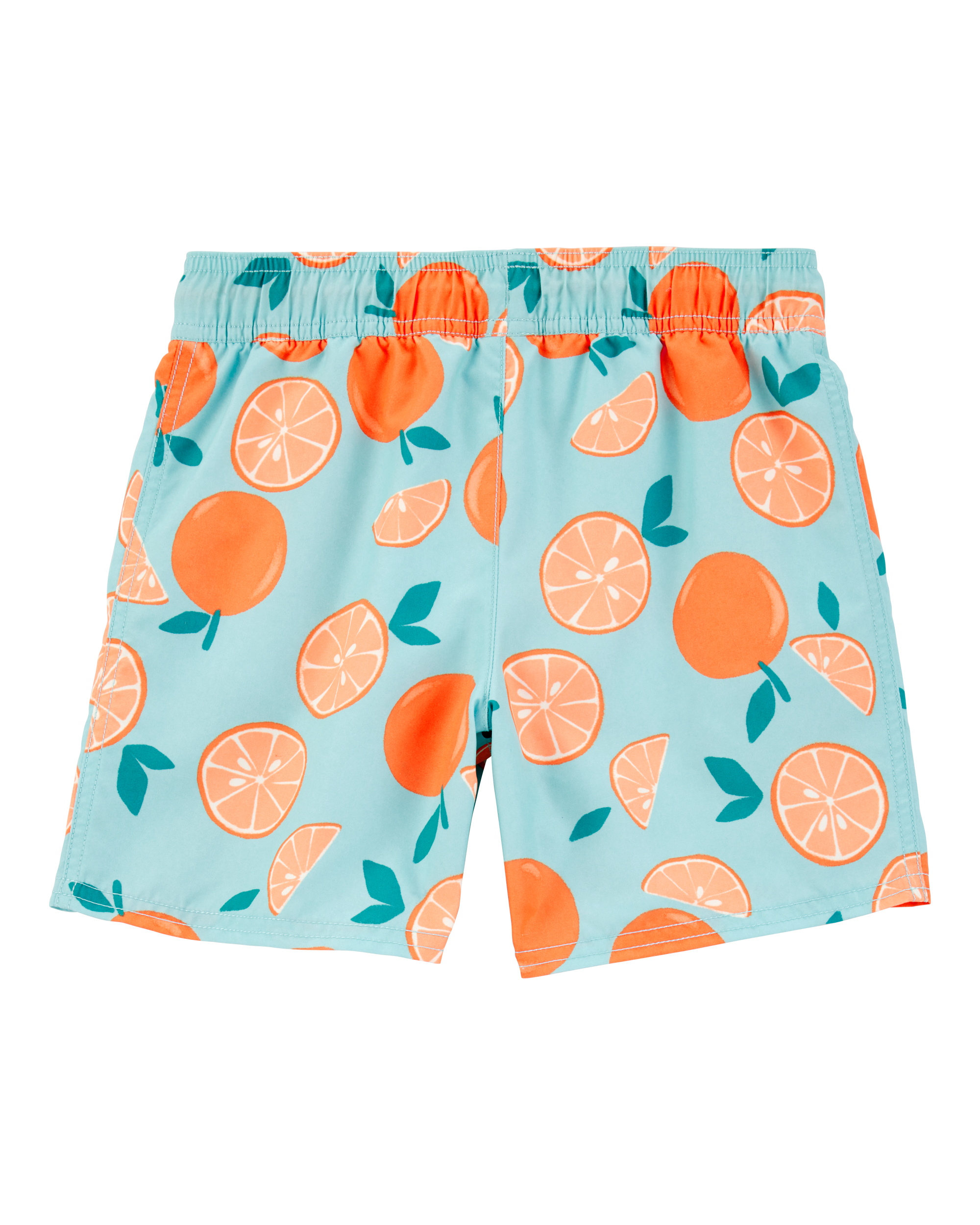 Boys Orange Fruit Swim Trunks - Blue