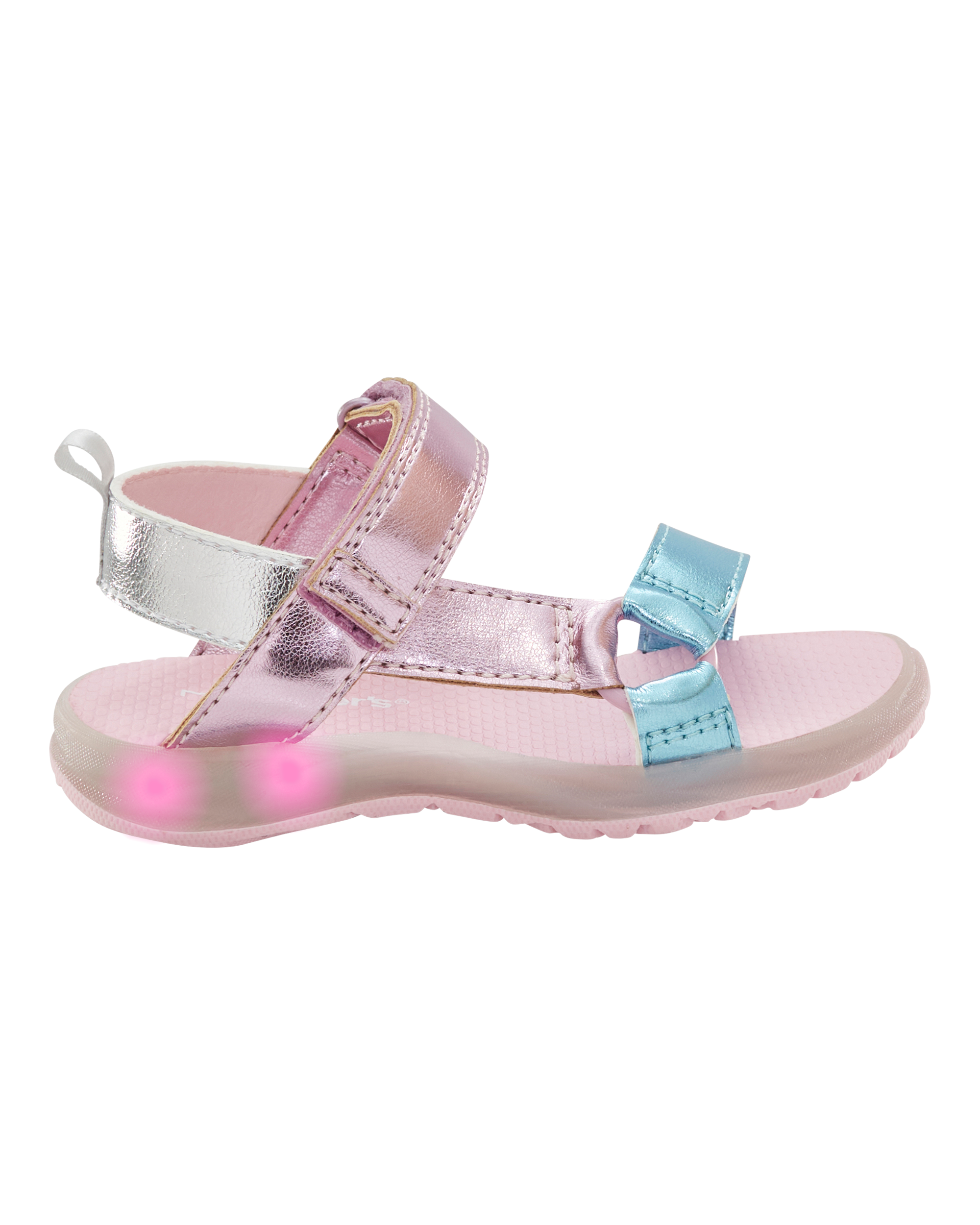 Toddler Light Up Metallic Sandals - Pink/Blue
