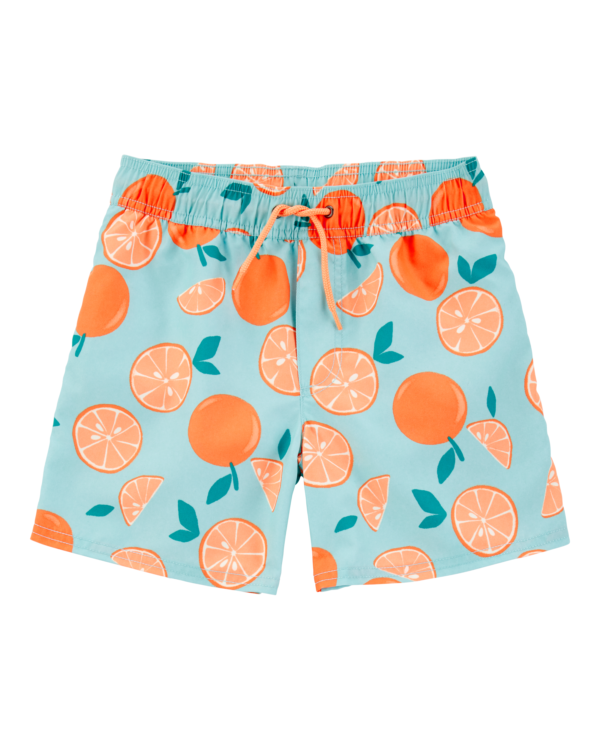 Boys Orange Fruit Swim Trunks - Blue